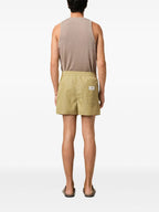 Shorts Calções Listrados Ami PARIS Cáqui Unissex