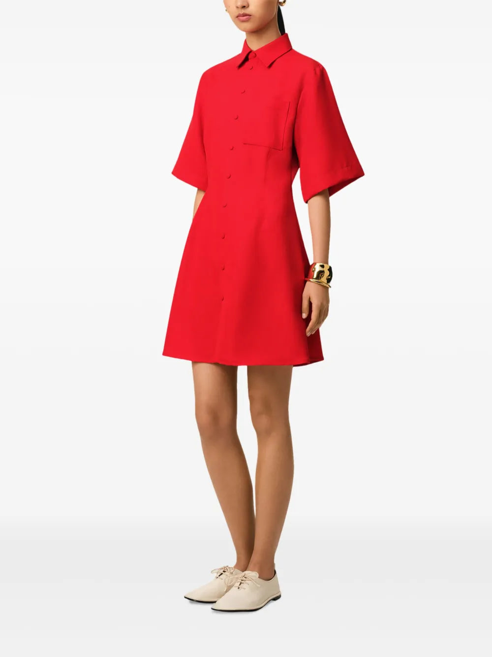 Vestidos Vestido Camisa em Lã Ami PARIS Vermelho Femme