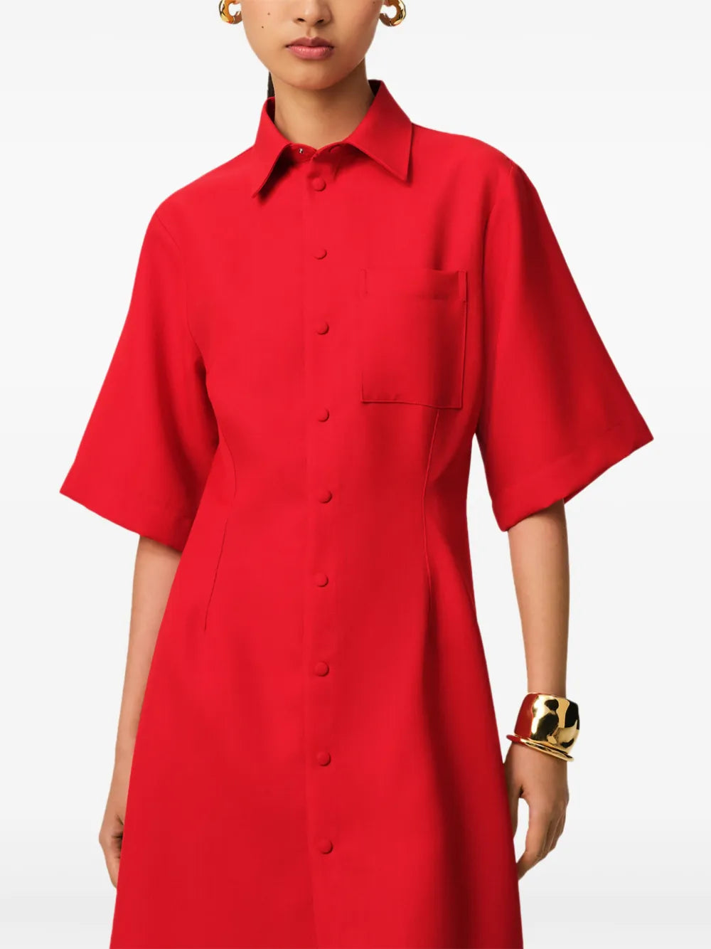 Vestidos Vestido Camisa em Lã Ami PARIS Vermelho Femme