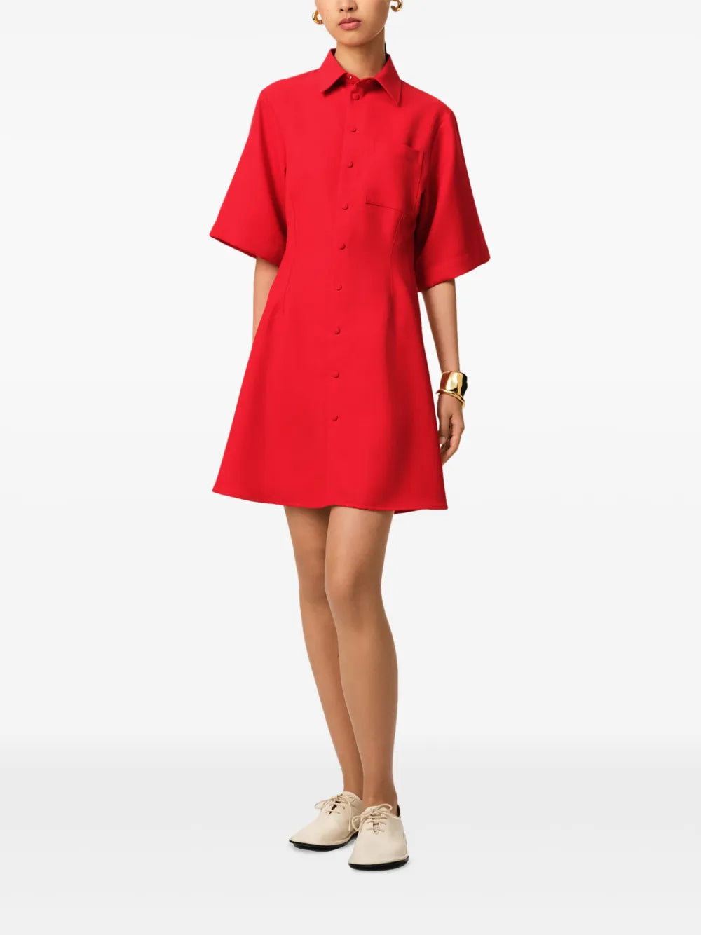 Vestidos Vestido Camisa em Lã Ami PARIS Vermelho Femme