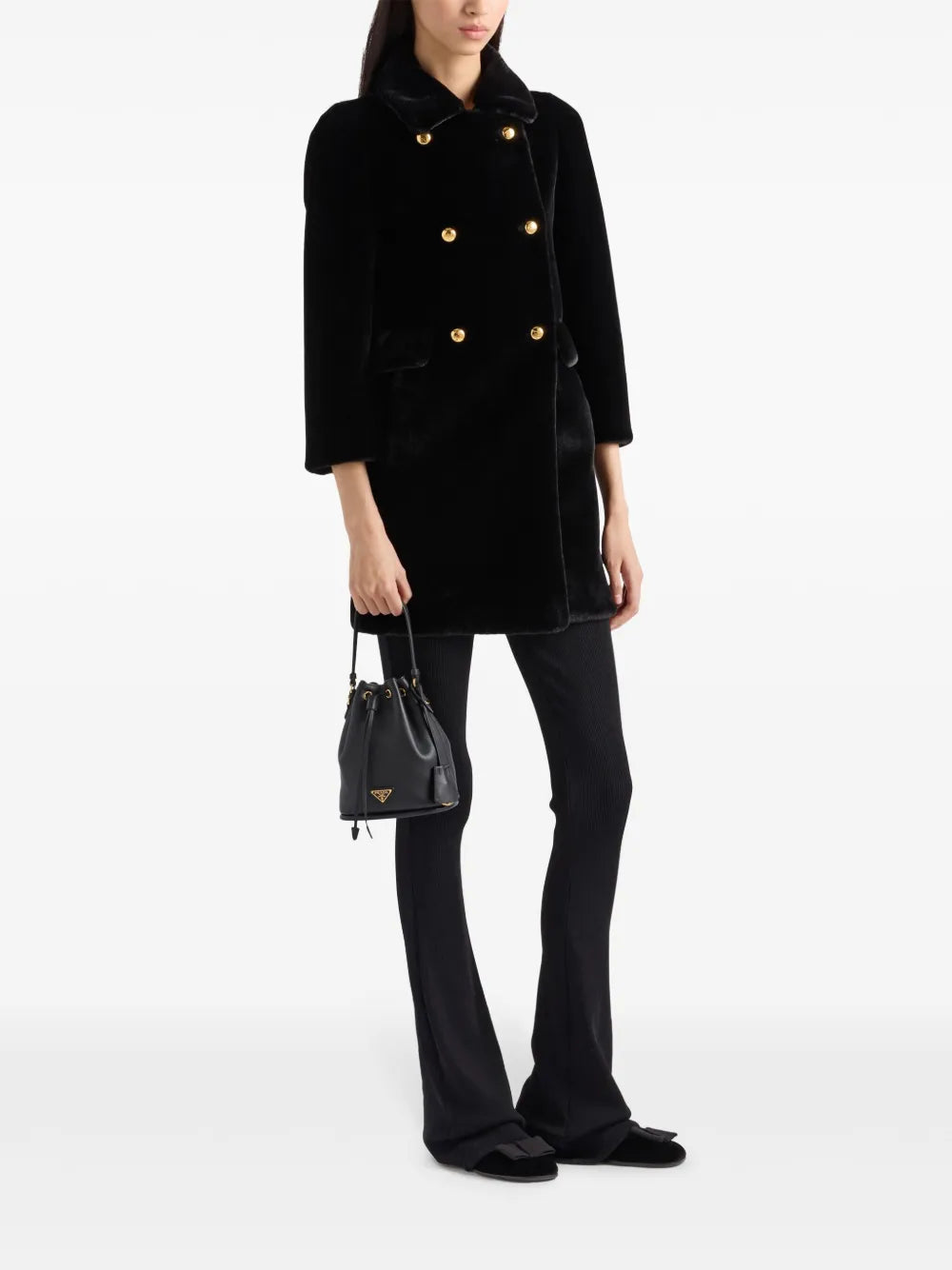 Manteaux Manteau en fausse fourrure Prada Noir Femme