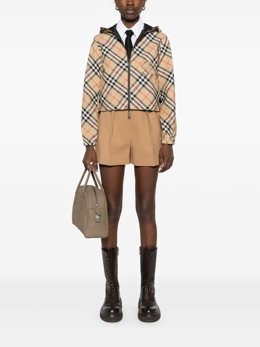 ジャケット リバーシブルチェックジャケット Burberry ベージュ Femme