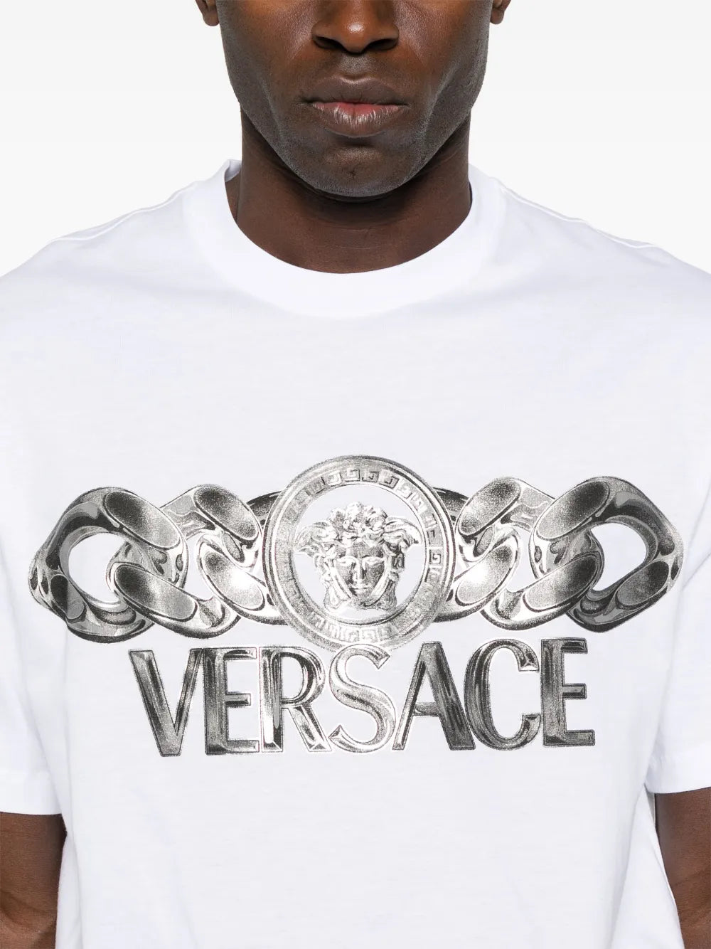 Tシャツ メデューサ オン チェーン Tシャツ Versace 白 Homme