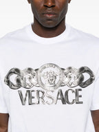 Tシャツ メデューサ オン チェーン Tシャツ Versace 白 Homme