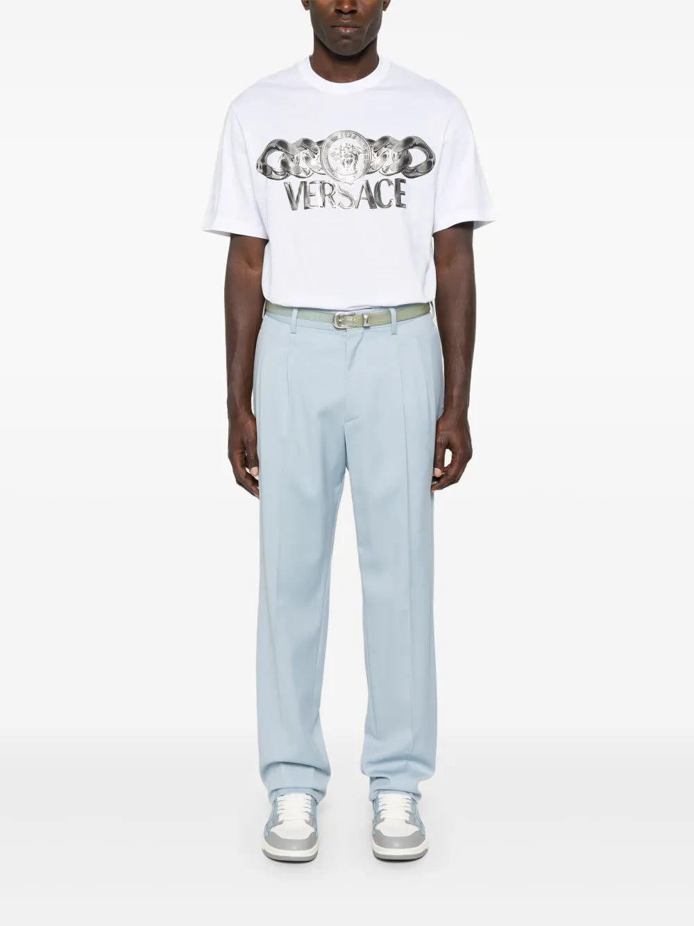 Tシャツ メデューサ オン チェーン Tシャツ Versace 白 Homme