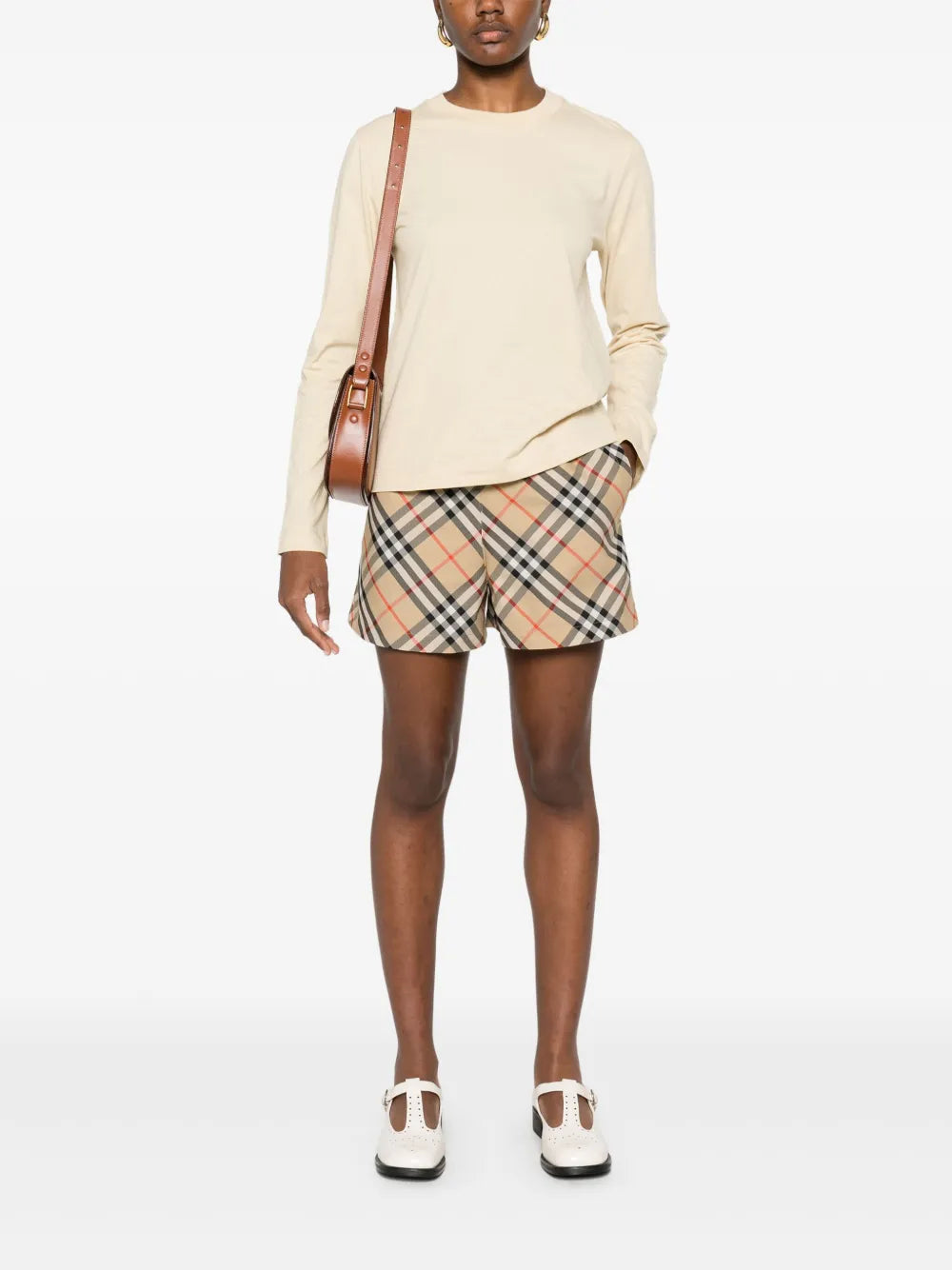 Shorts Shorts a Carreaux Check Burberry Beige Femme