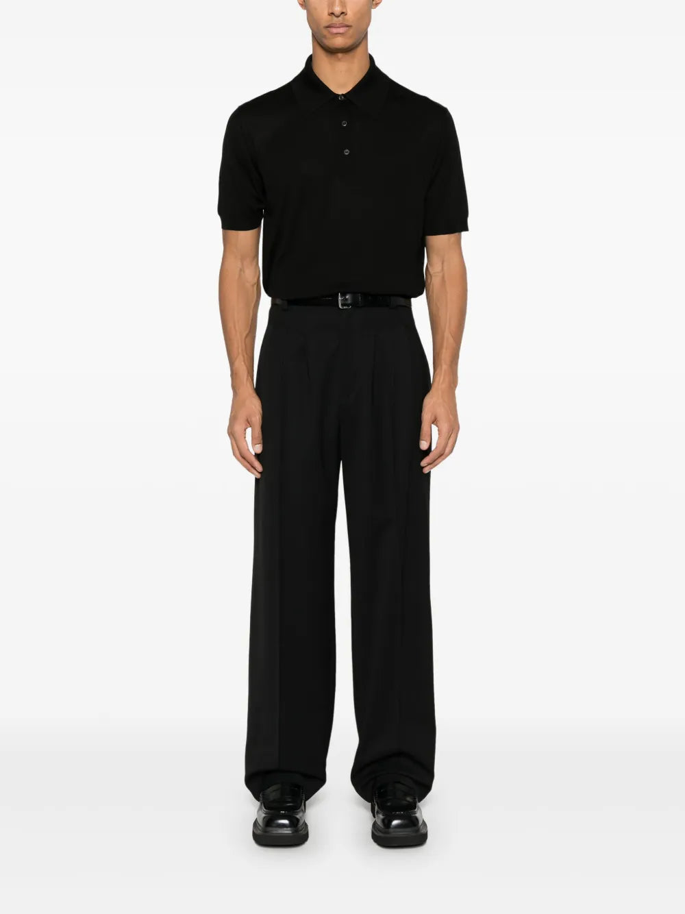 Polos Polo en soie Prada Noir Homme