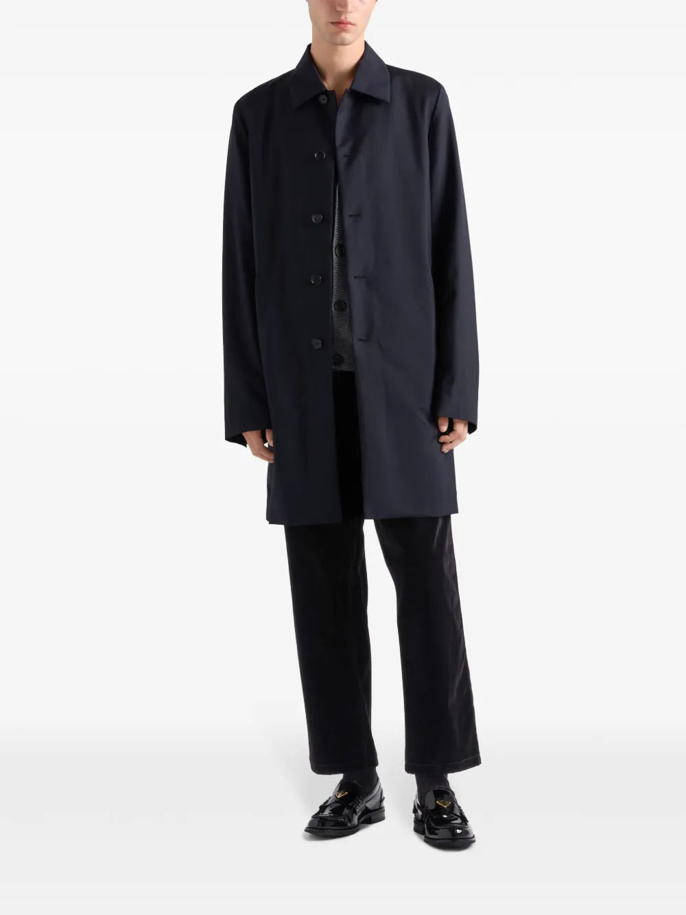 Calças Jeans de Denim em Veludo Prada Preto Homme