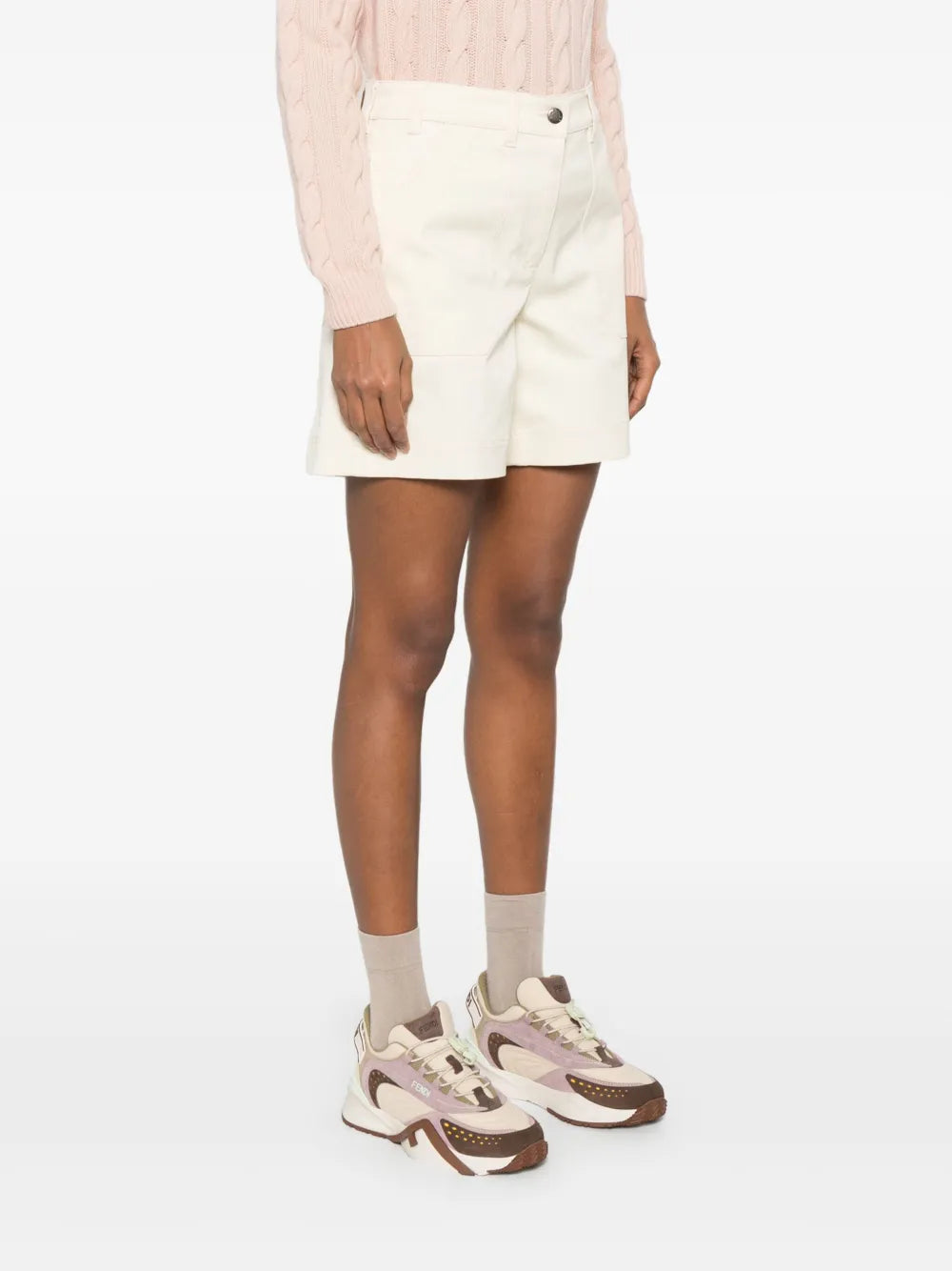 Shorts Bermuda en gabardine Moncler Beige Femme