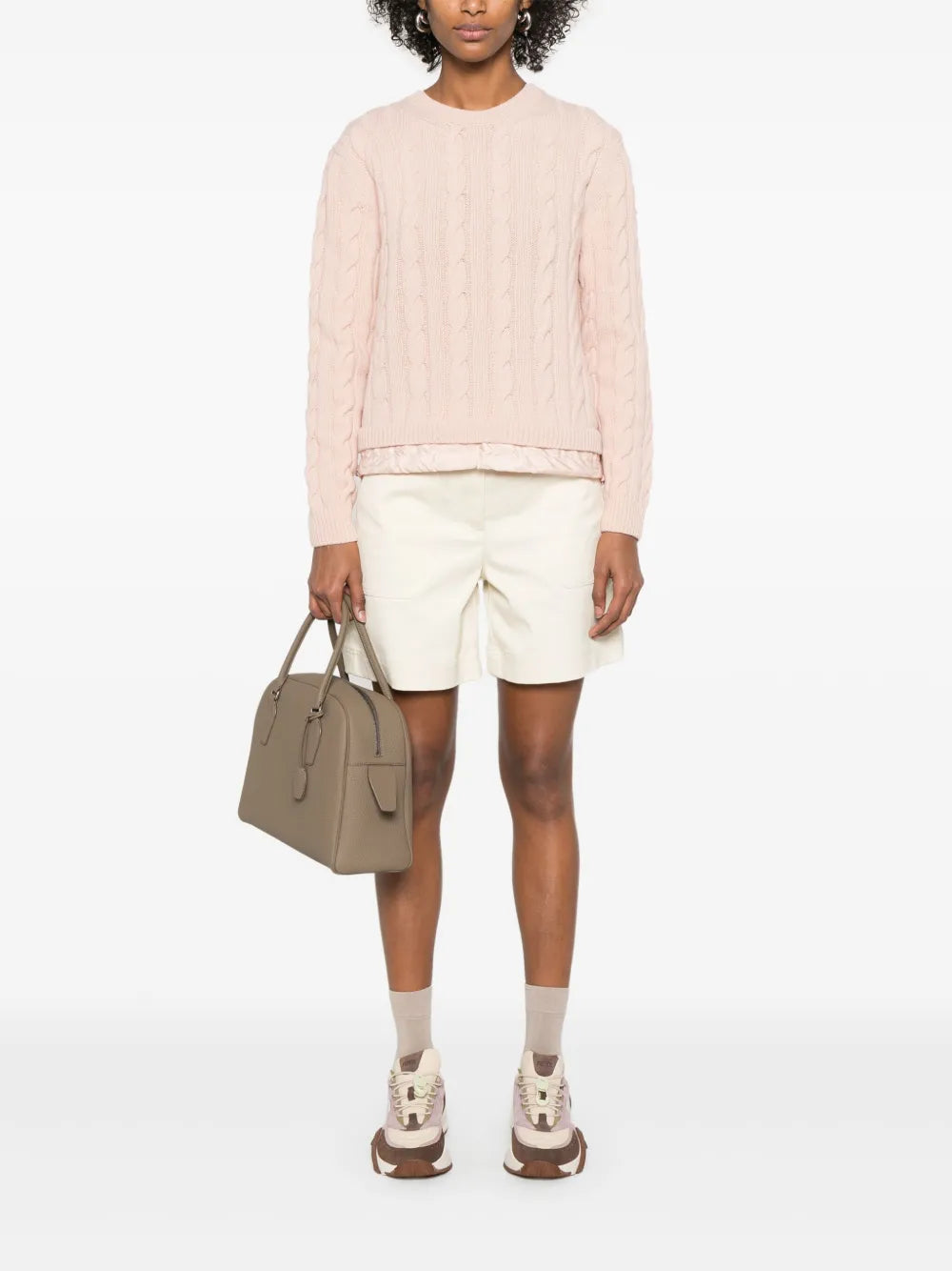 Shorts Bermuda en gabardine Moncler Beige Femme