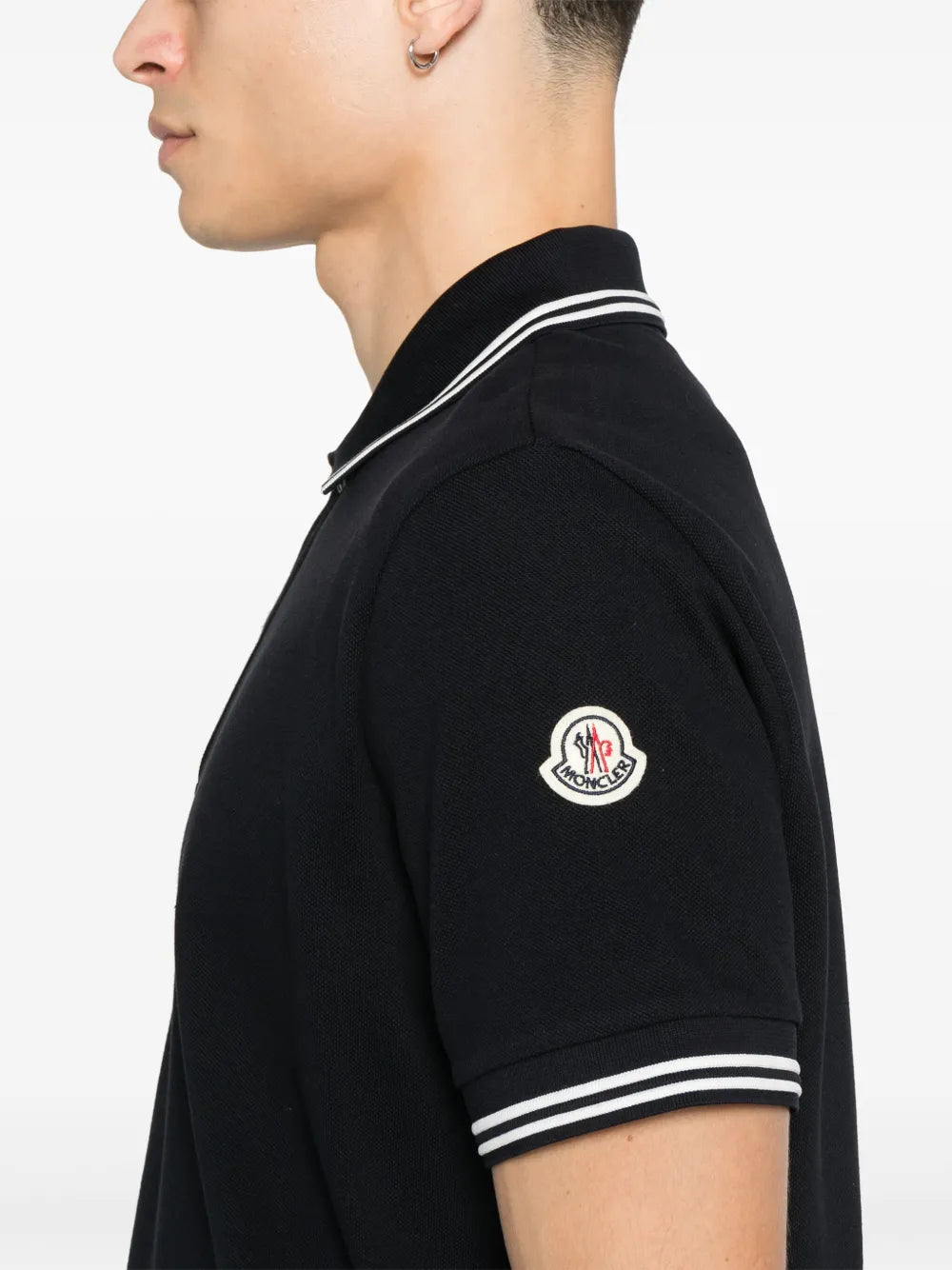 Polos Polo à bordure rayée Moncler Bleu foncé Homme