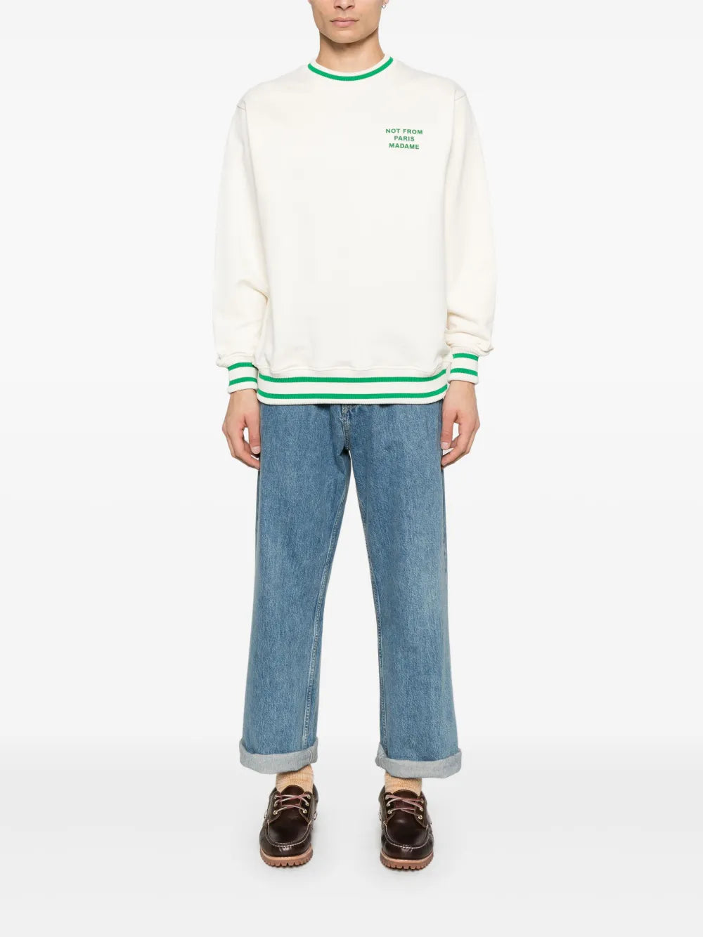 Malhas Sweatshirt Slogan Drole De Monsieur Branco Homme
