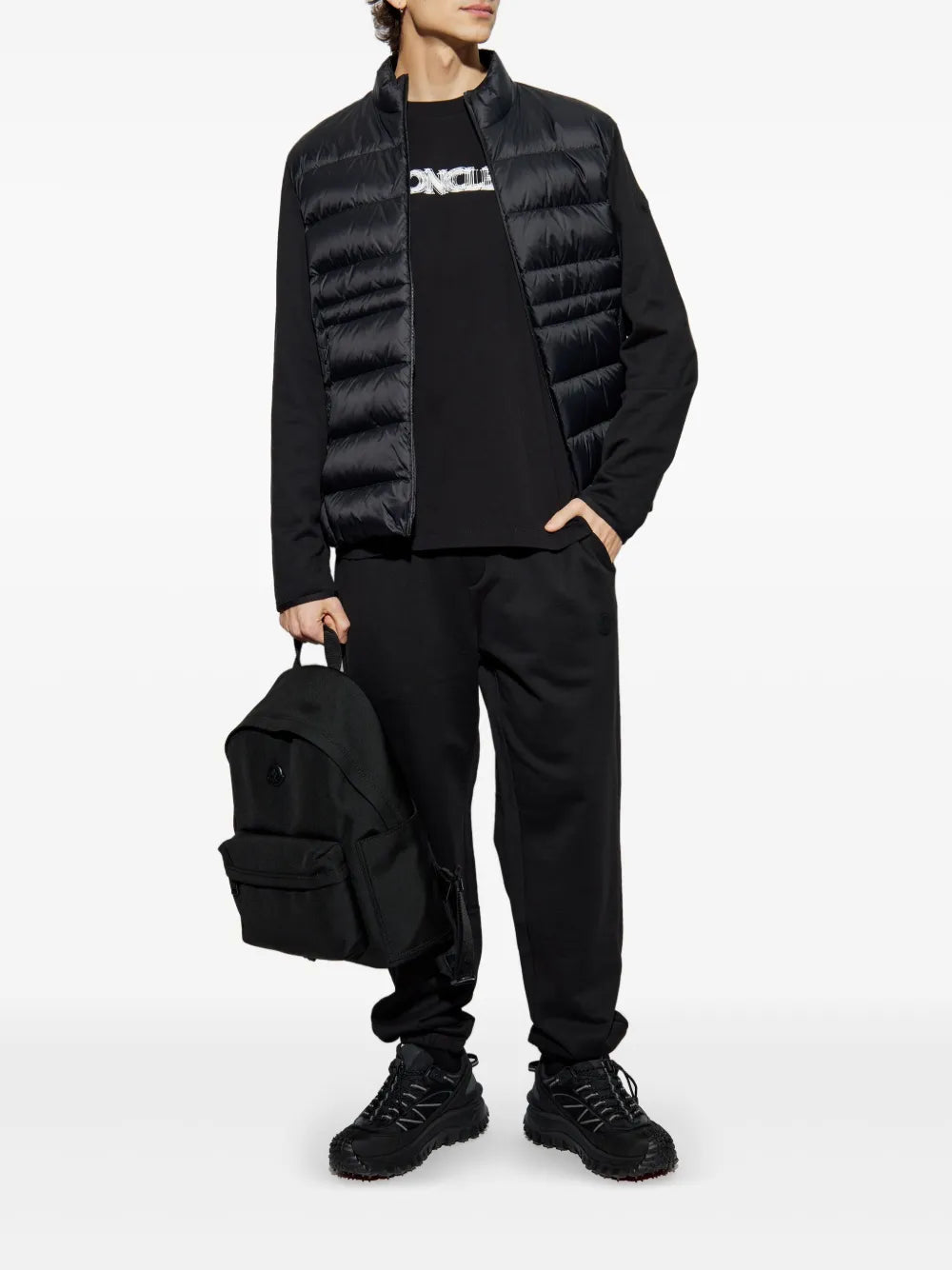 Camisetas T-Shirt com Logo Desfocado Moncler Preto Homme