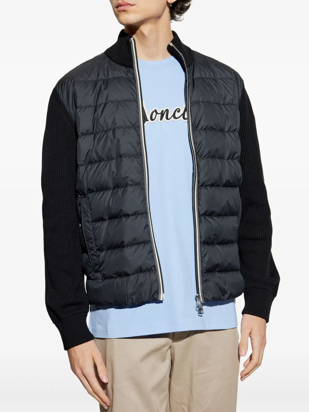 Vestes Veste bi-matière Moncler Noir Homme
