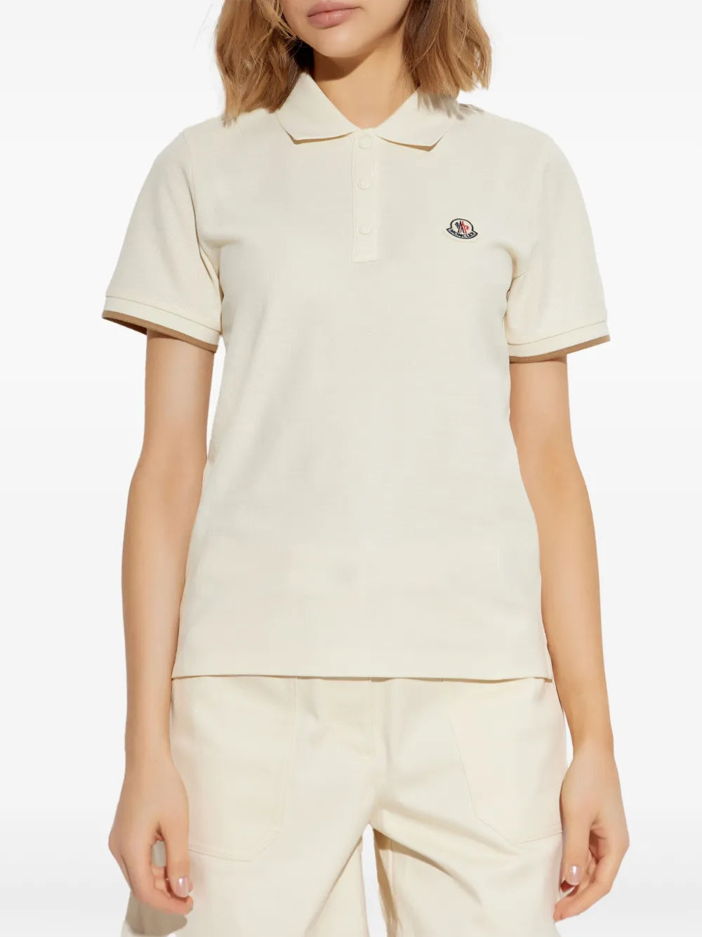 Polos Logo Polo Moncler Beige Femme