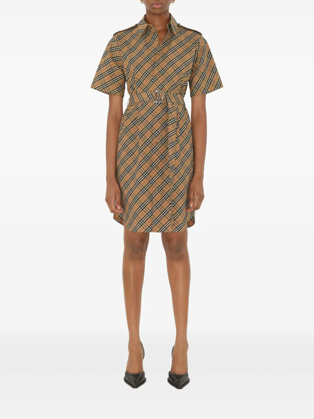 Dresses Checkered Shirt Dress Burberry Beige Femme