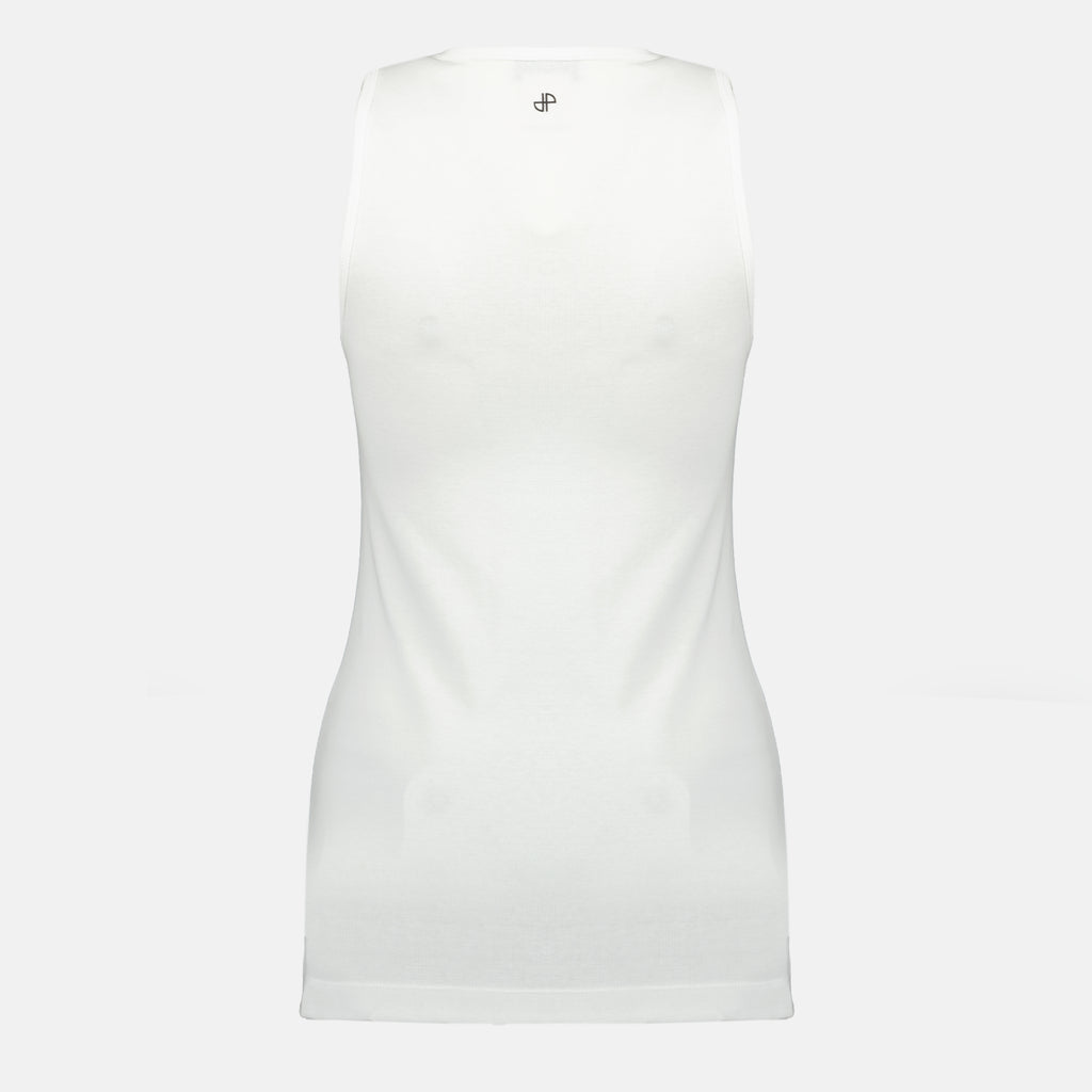 Image de l'article Débardeur côtelé blanc de la marque Patou pour Femme - Saison Printemps-Été 2026 - Vue de Dos