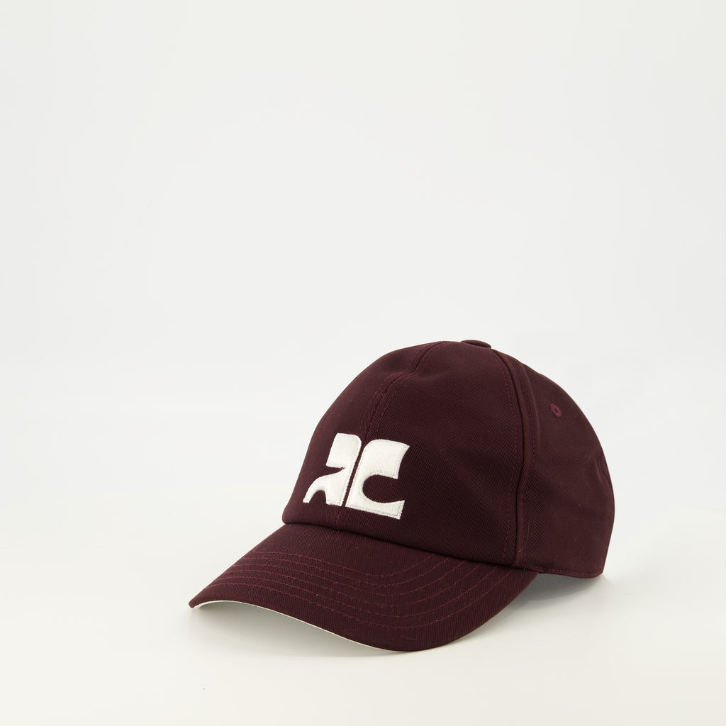 Chapeaux, casquettes et bonnets バーガンディ刺繍ACキャップ Courrèges Bordeaux Femme