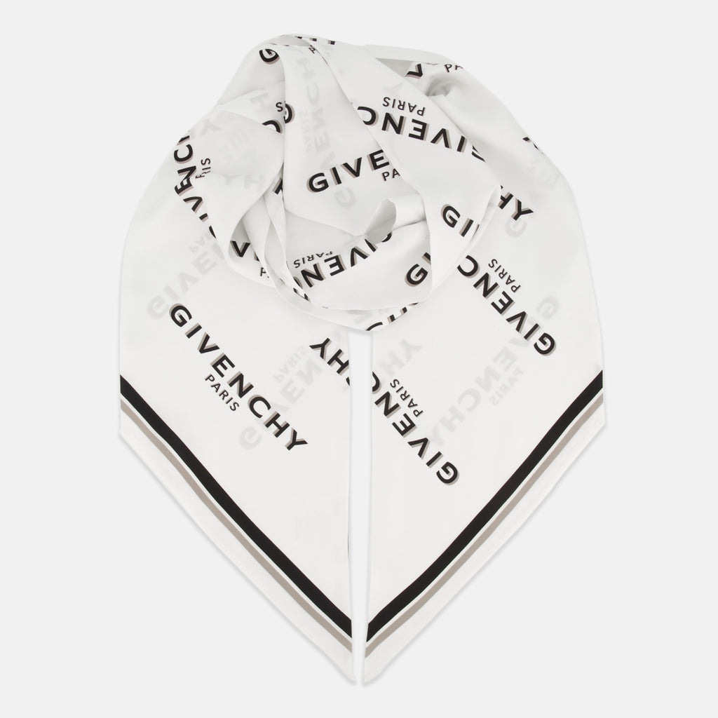 Écharpes, foulards et gants Maxi bandeau en soie Shadow blanc Givenchy Blanc Femme