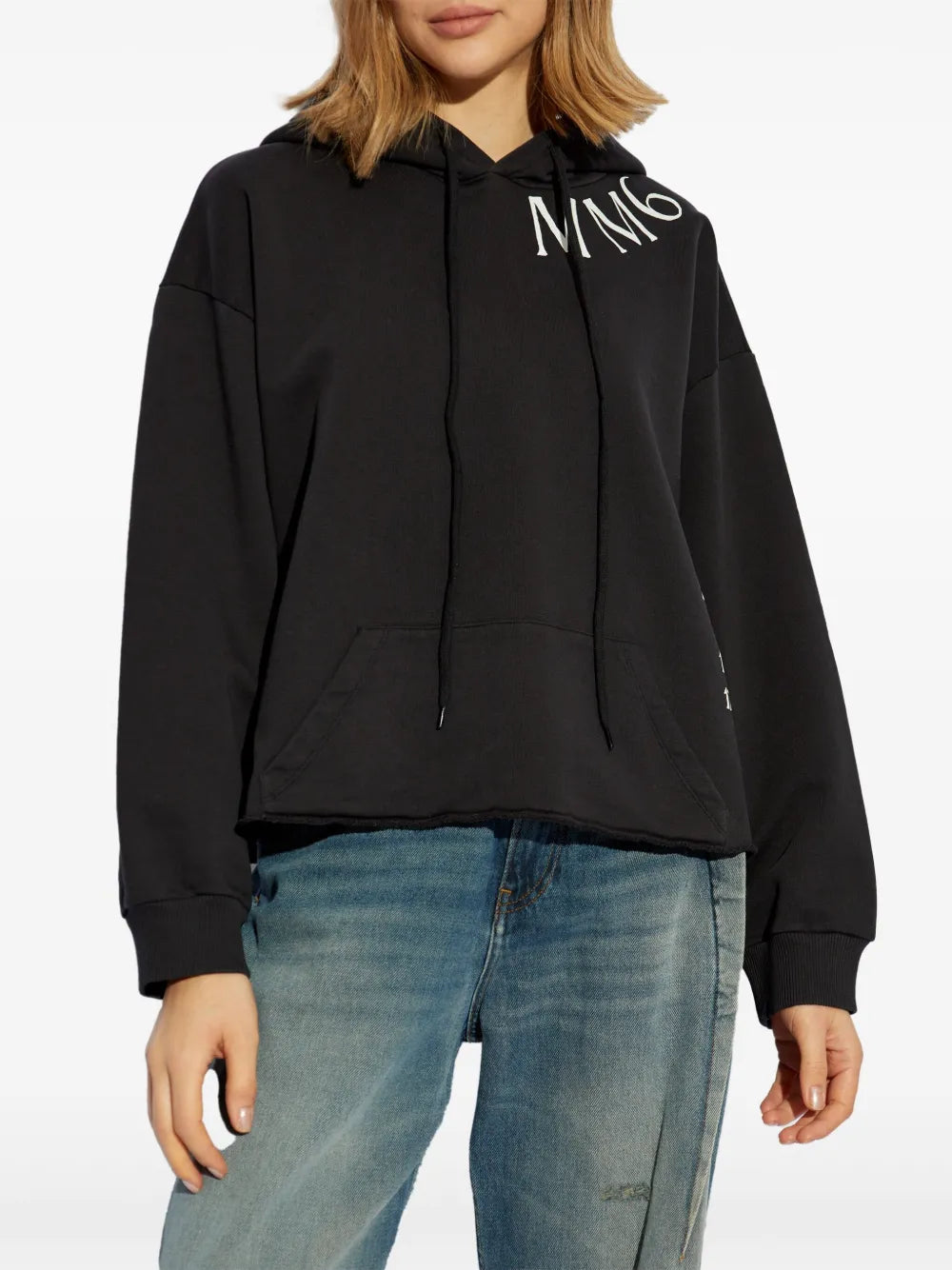 Sweatshirts Numeric Hoodie Mm6 Schwarz Femme