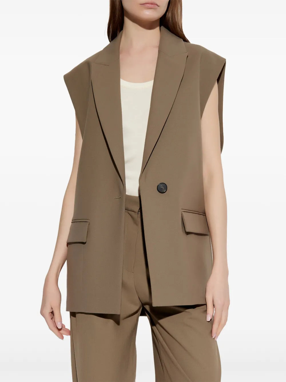 Jackets Cynesa Beige Sleeveless Blazer Iro Khaki Femme