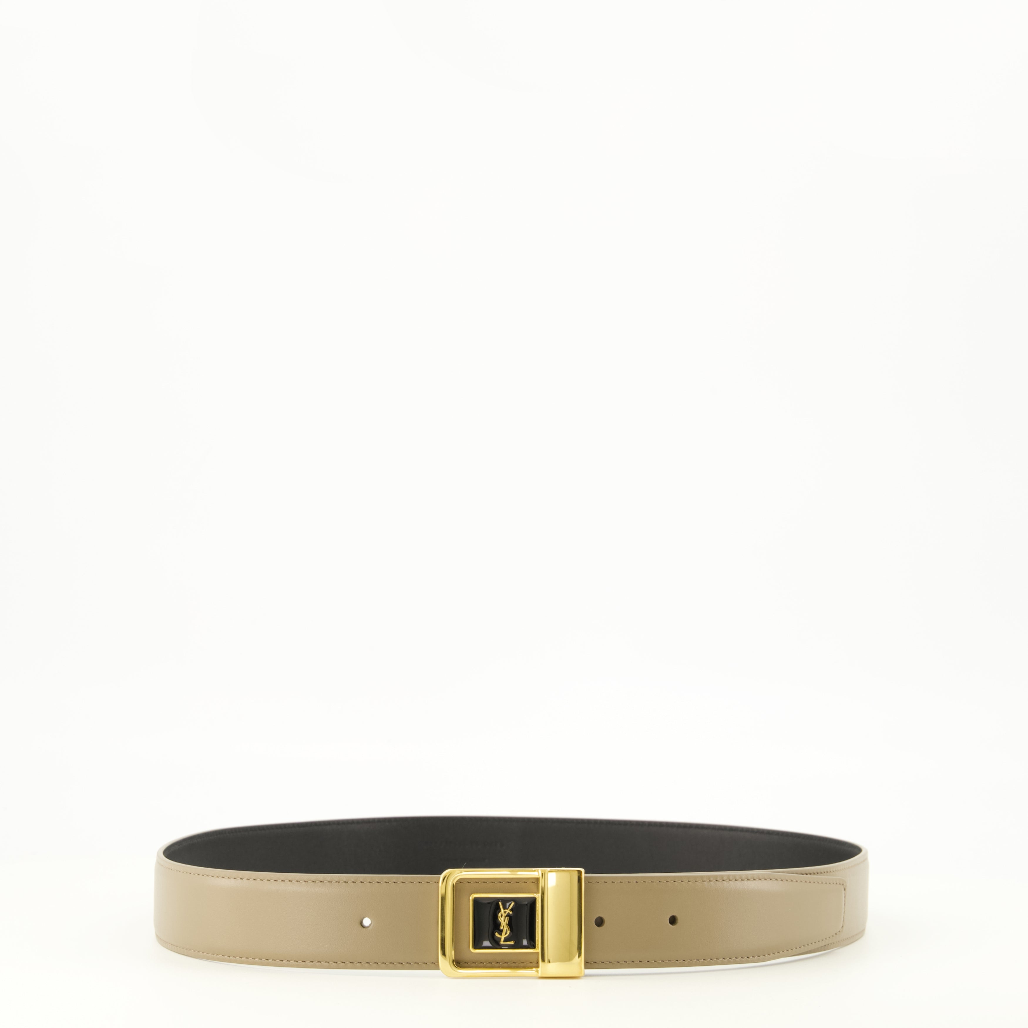 Ceintures 66 Belt in Beige Leather Saint Laurent Beige Femme