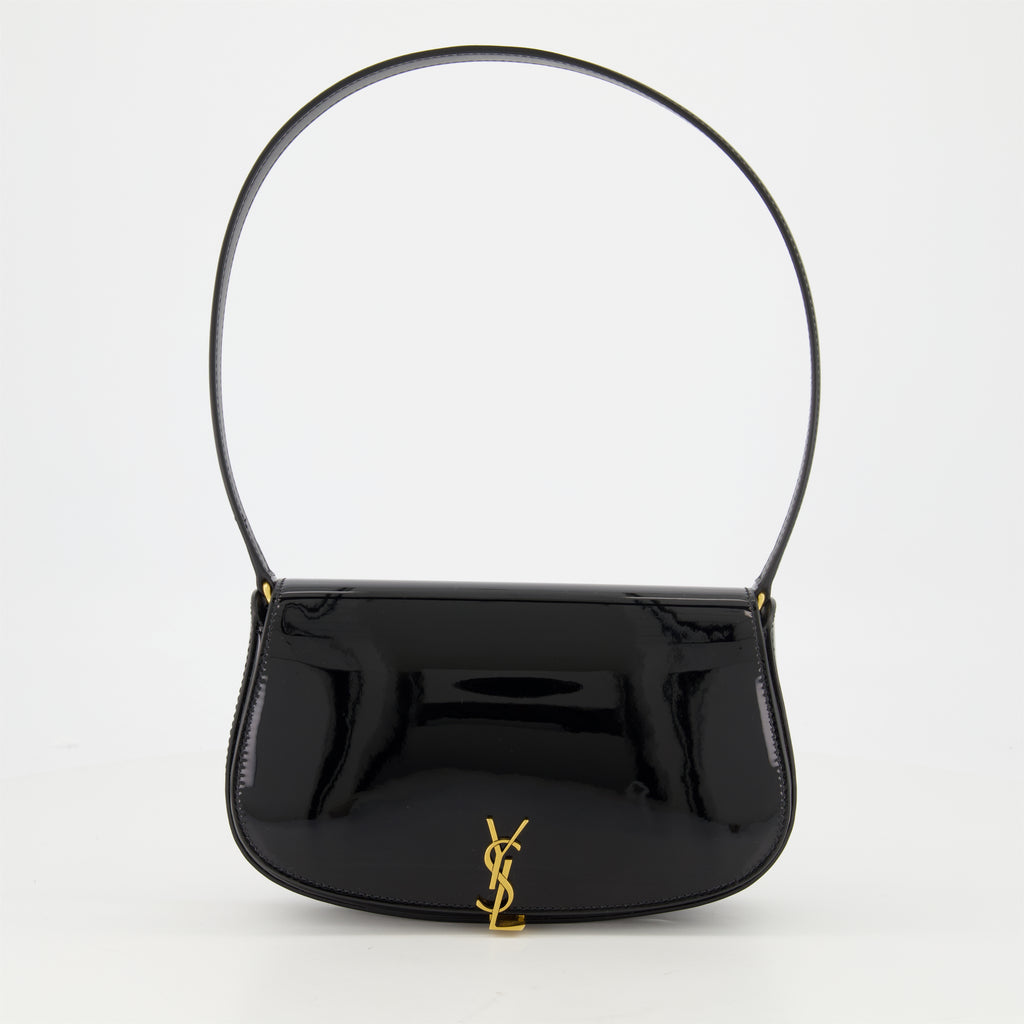 Sacs à main et épaule Mini Sac Voltaire en cuir verni Saint Laurent Noir Femme
