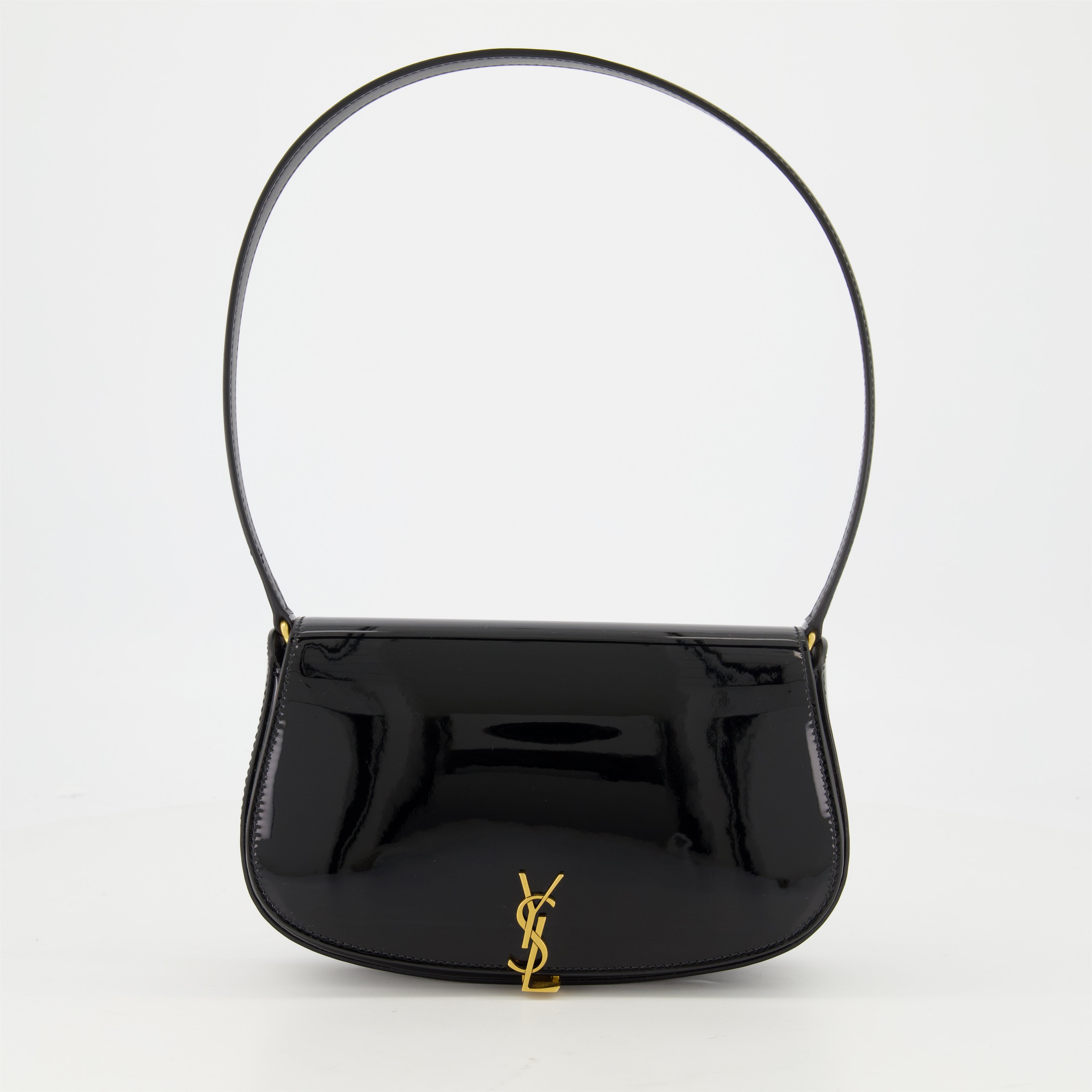 Sacs à main et épaule Mini Sac Voltaire en cuir verni Saint Laurent Noir Femme