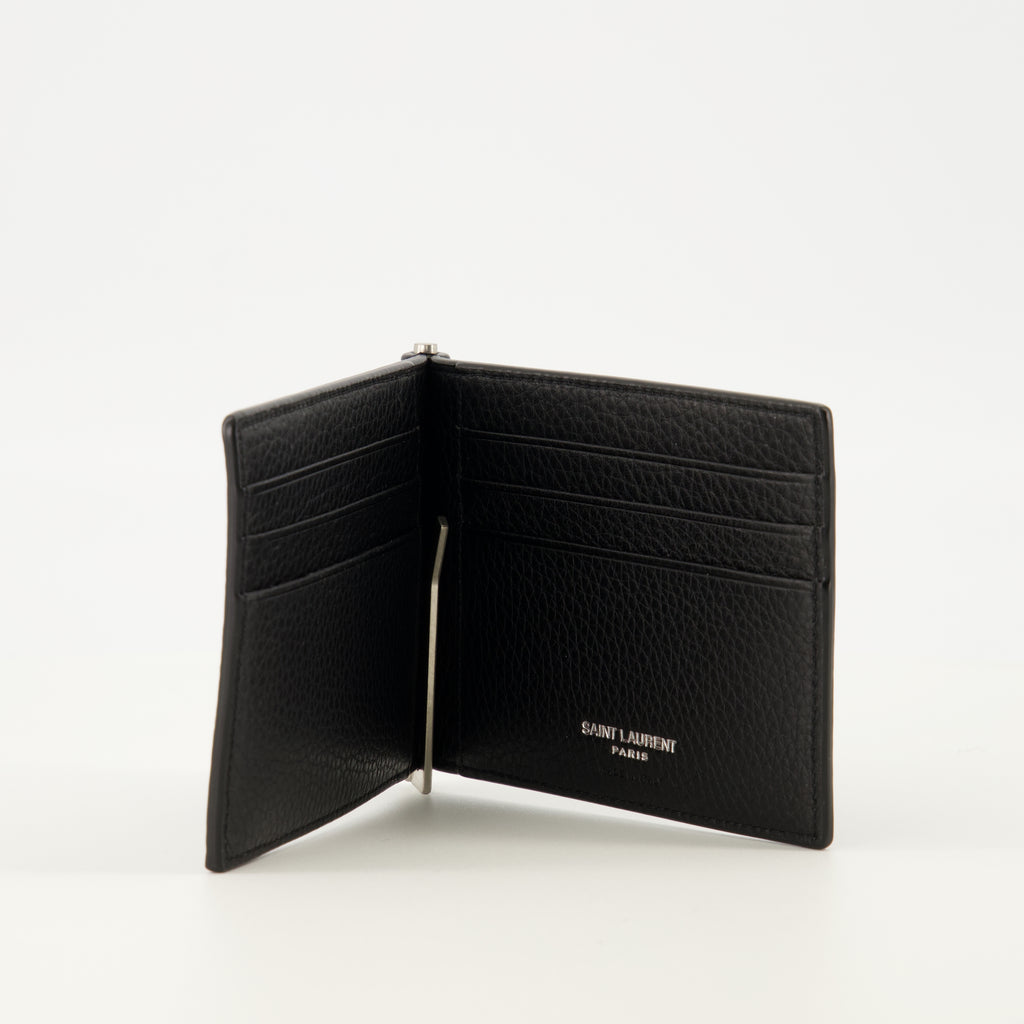 Image de l'article Porte-cartes Cassandre en cuir noir de la marque Saint Laurent pour Homme - Saison Printemps-Été 2026 - Vue détaillée_2