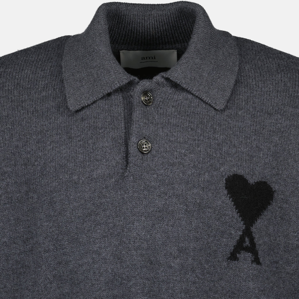 Polos Polo de Lana Ami PARIS Gris Homme