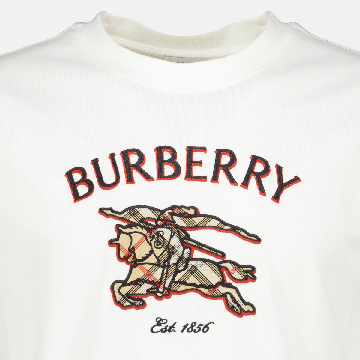 T-shirts Knight Check White T-shirt Burberry Blanc Homme