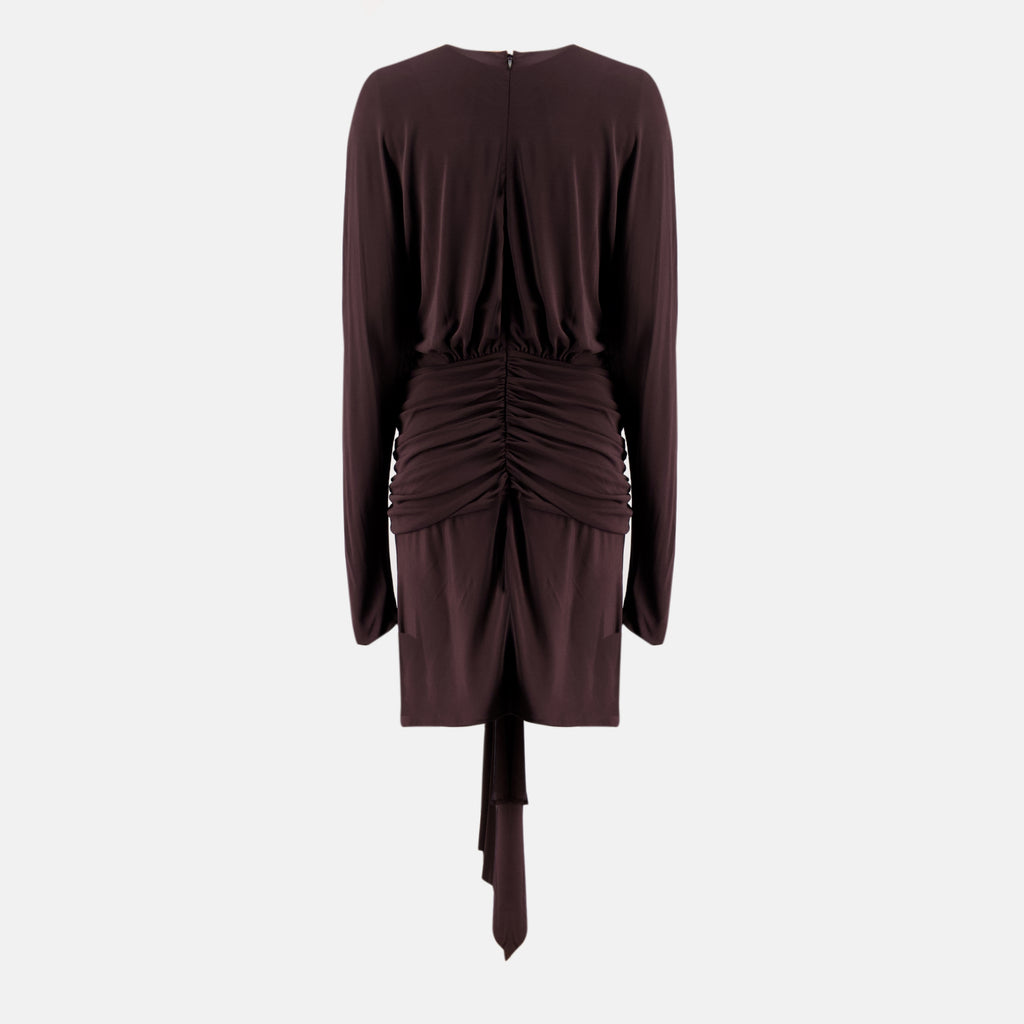 Image de l'article Robe courte drapée marron de la marque Christopher Esber pour Femme - Saison Printemps-Été 2026 - Vue de Dos