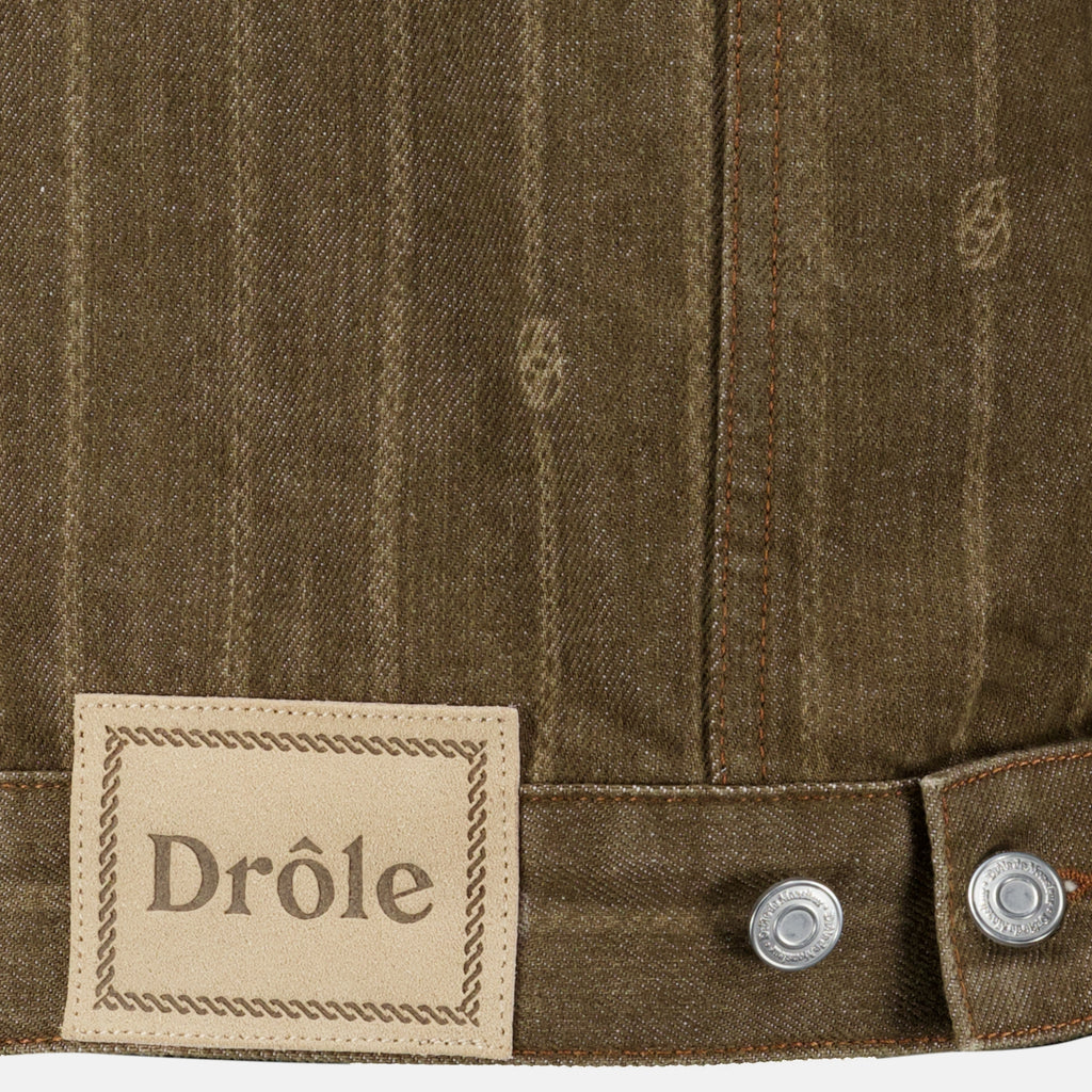 Vestes Giacca Monogram in Denim Marrone Drole De Monsieur Marron Homme