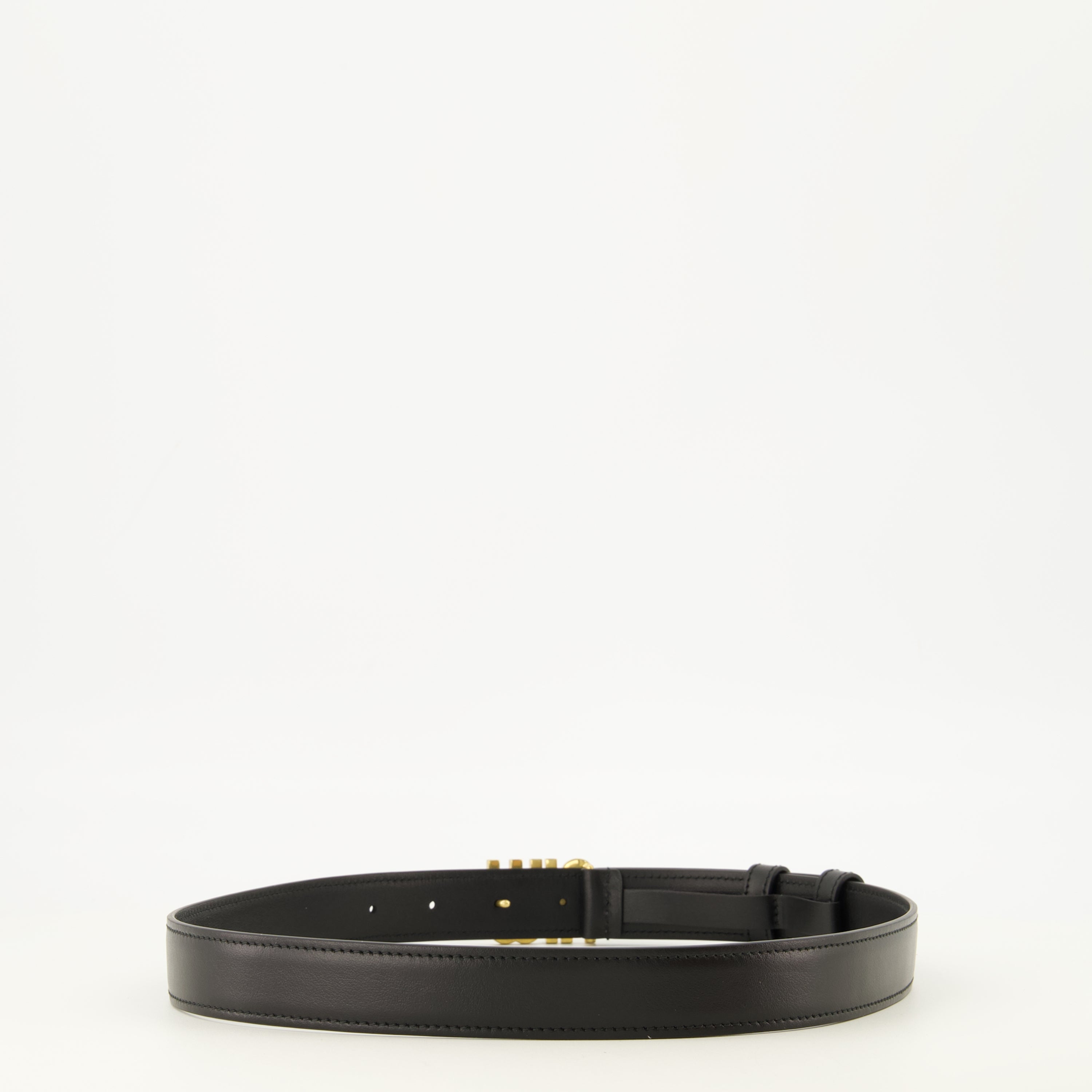 Ceintures ブラックレザーベルト Miu Miu Noir Femme