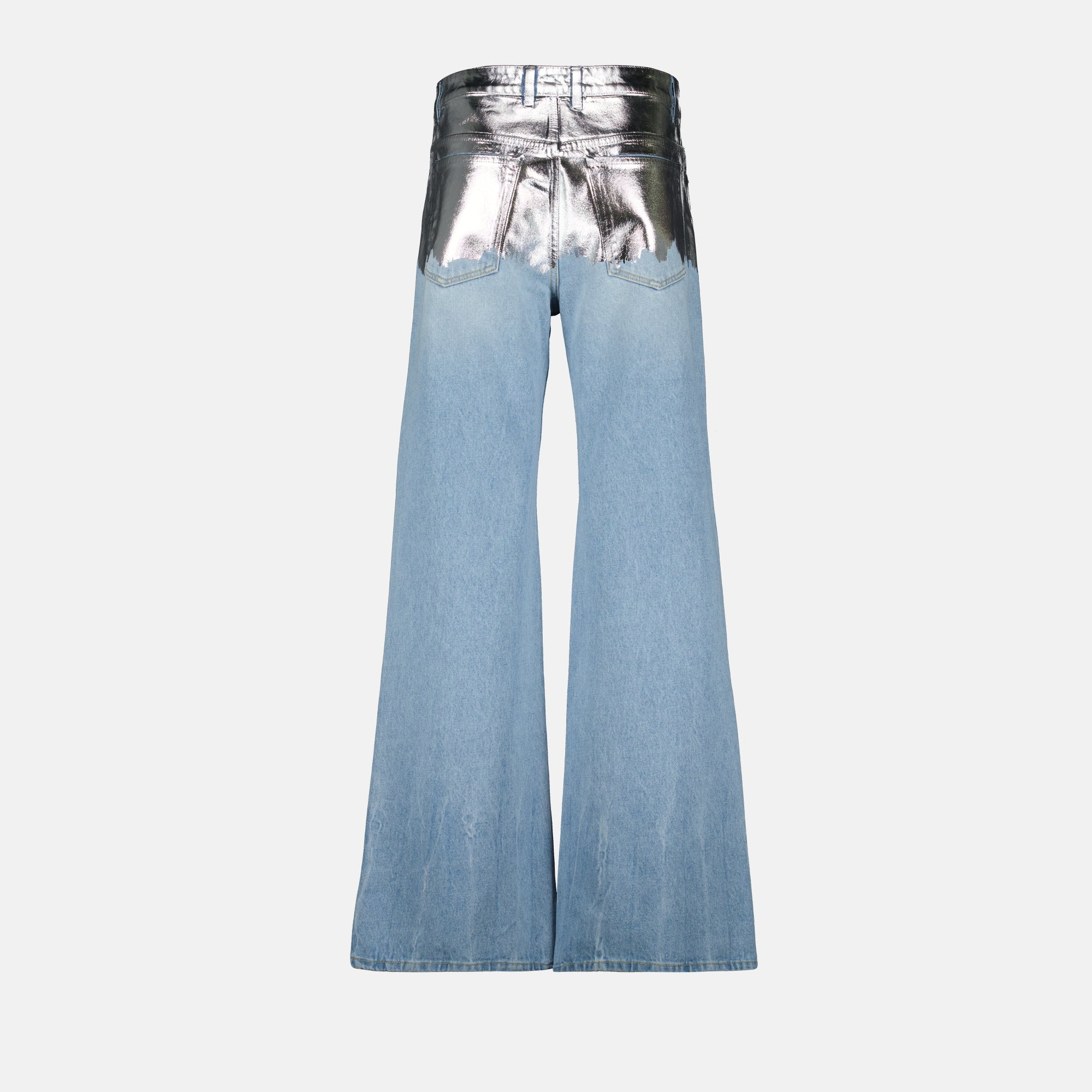 Pantalons Jeans baggy en denim Rabanne Argenté Femme