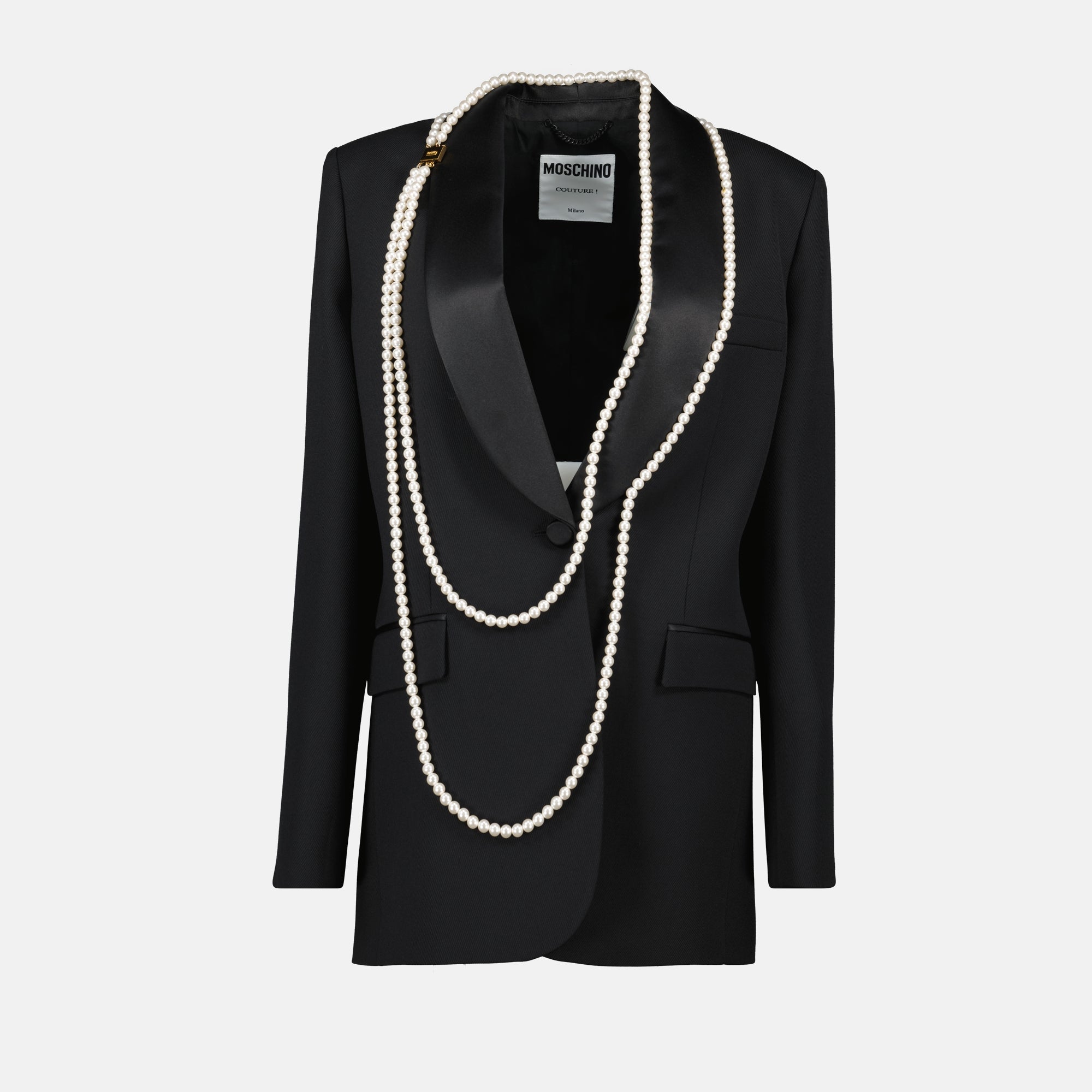 Vestes Veste blazer avec perles Moschino Noir Femme