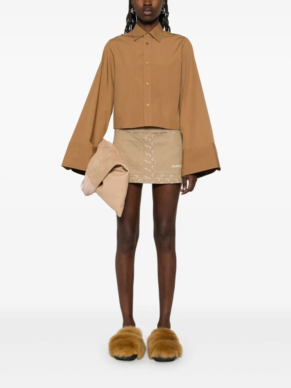 Camisas Camisa Curta Mm6 Marrom Mulheres