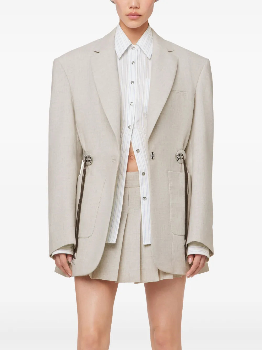 Giacche Blazer in Lana Rabanne Beige Femme