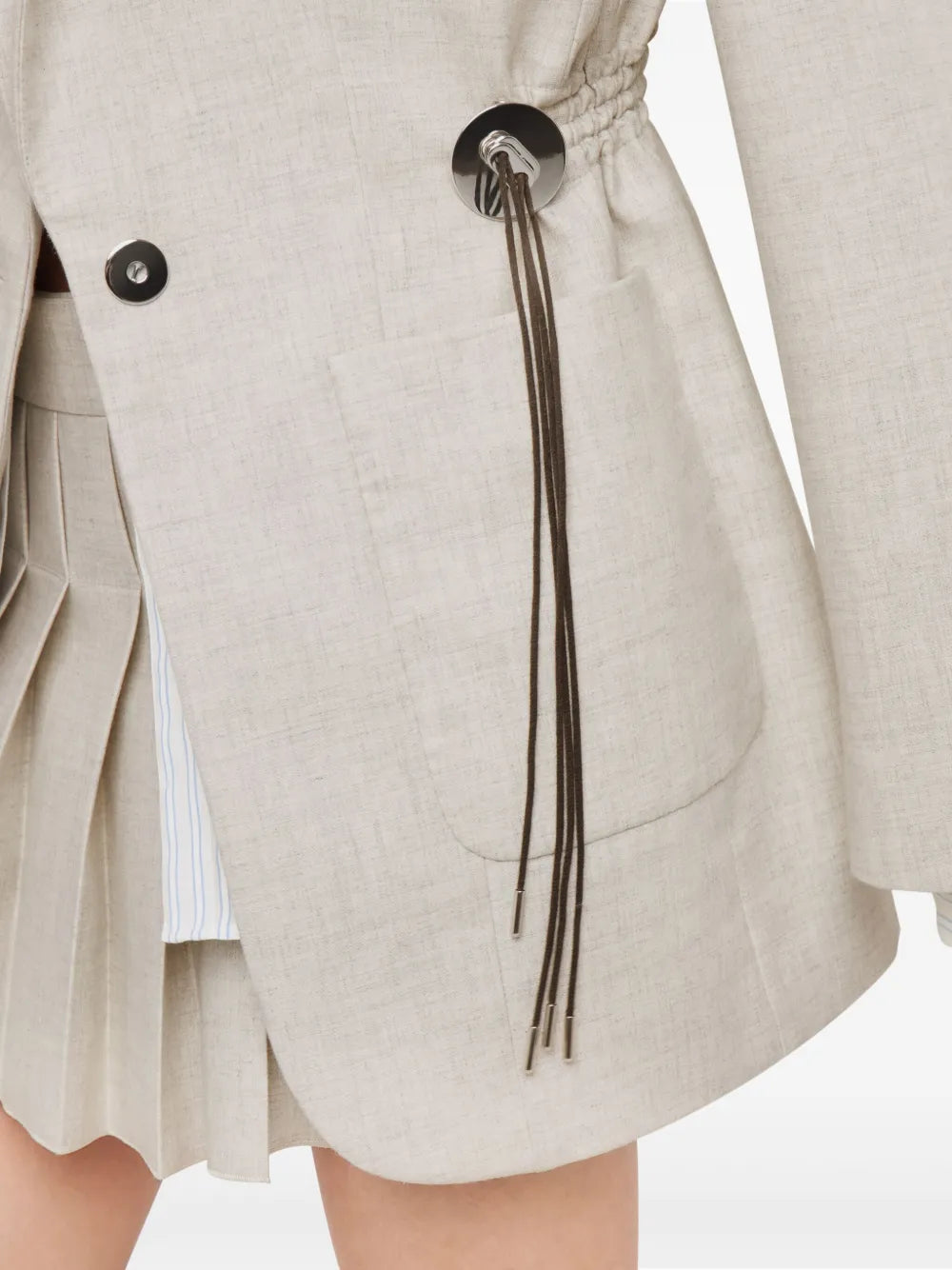 Giacche Blazer in Lana Rabanne Beige Femme