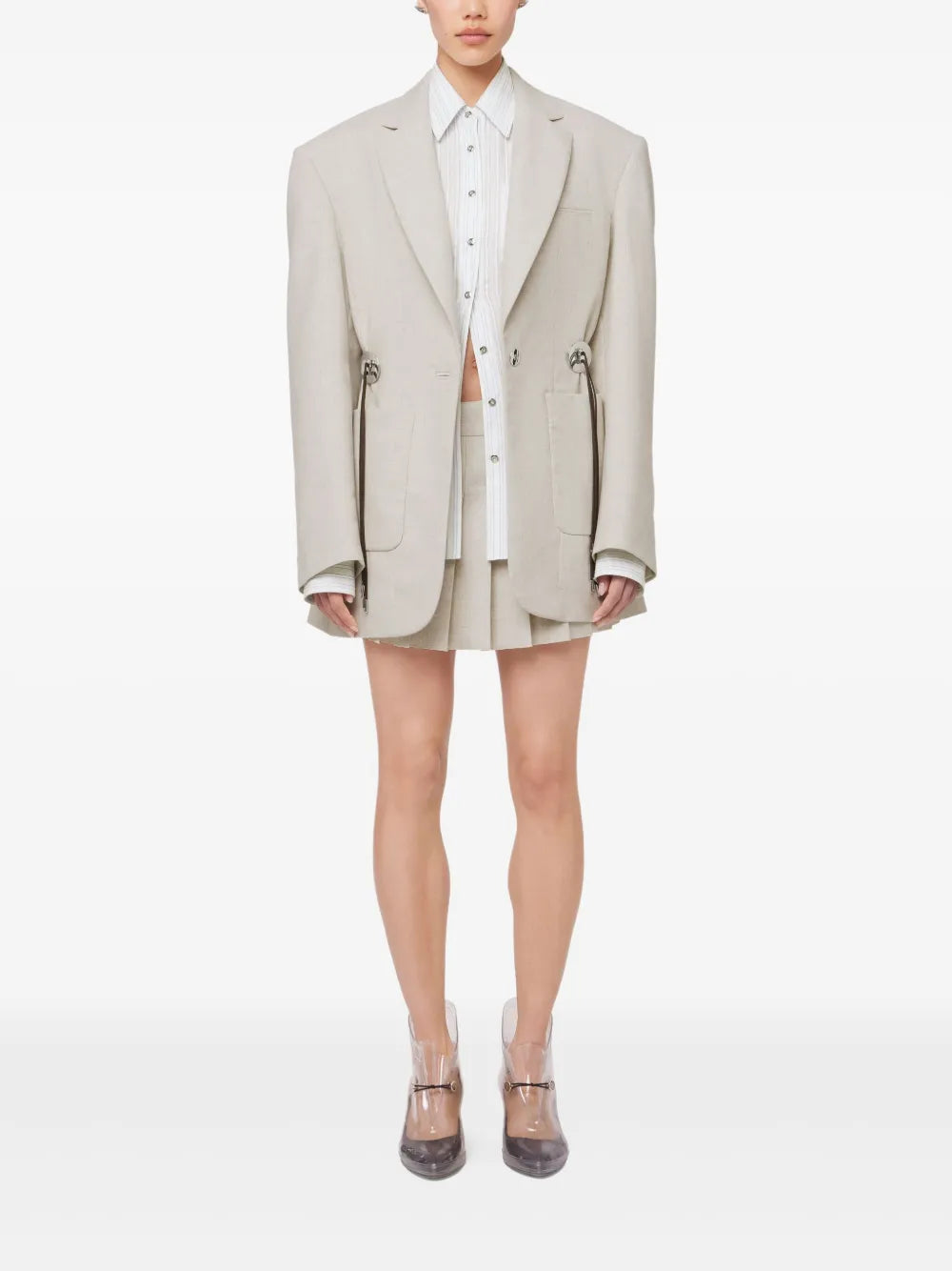 Giacche Blazer in Lana Rabanne Beige Femme