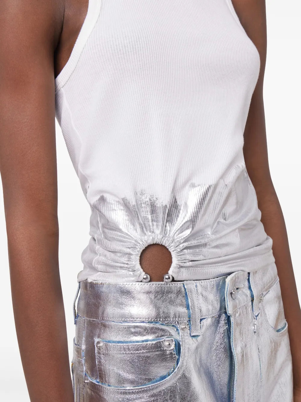 탑 피어싱 탑 Rabanne 하얀색 Femme