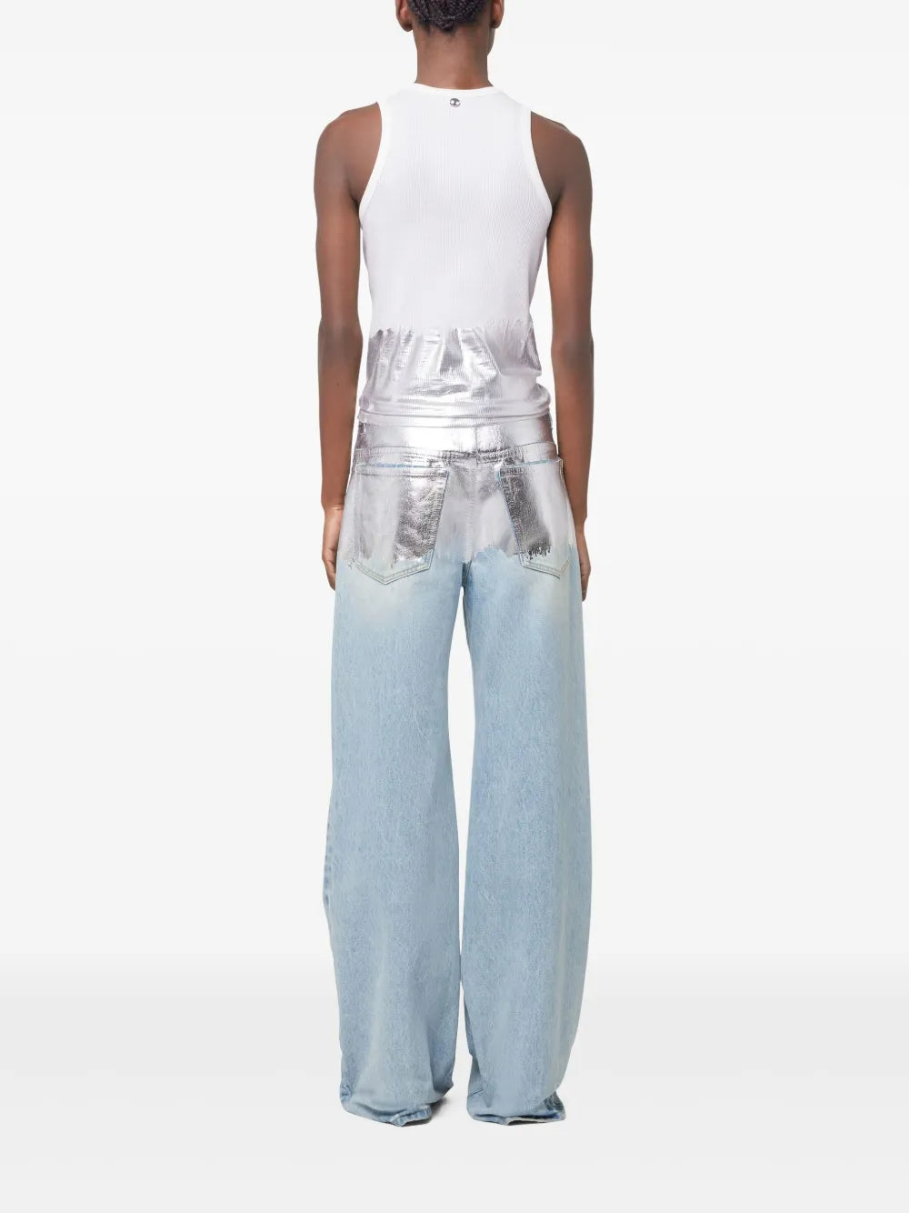 トップス ピアス タンクトップ Rabanne 白 Femme