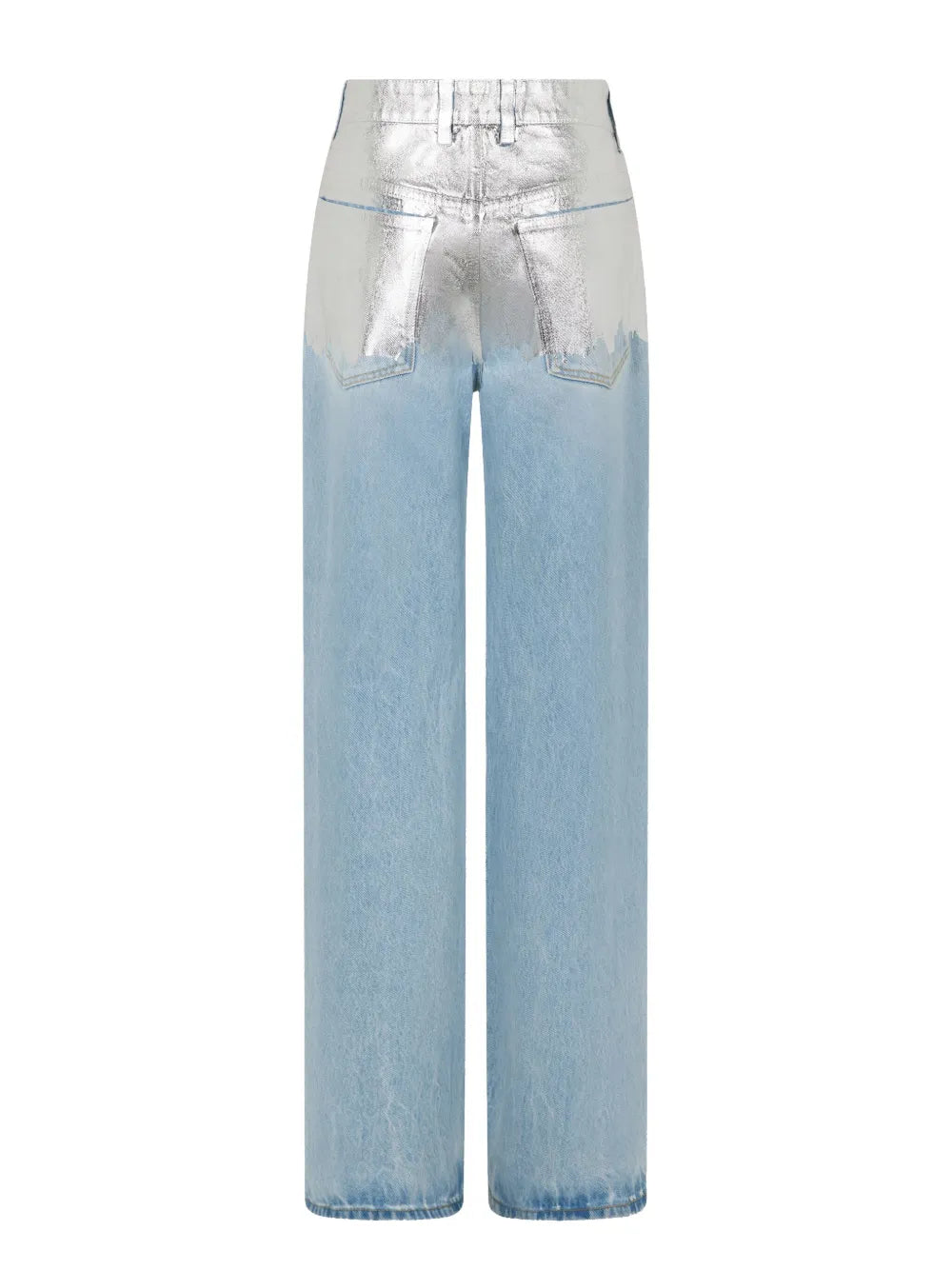 Pantalons Jeans baggy en denim Rabanne Argenté Femme