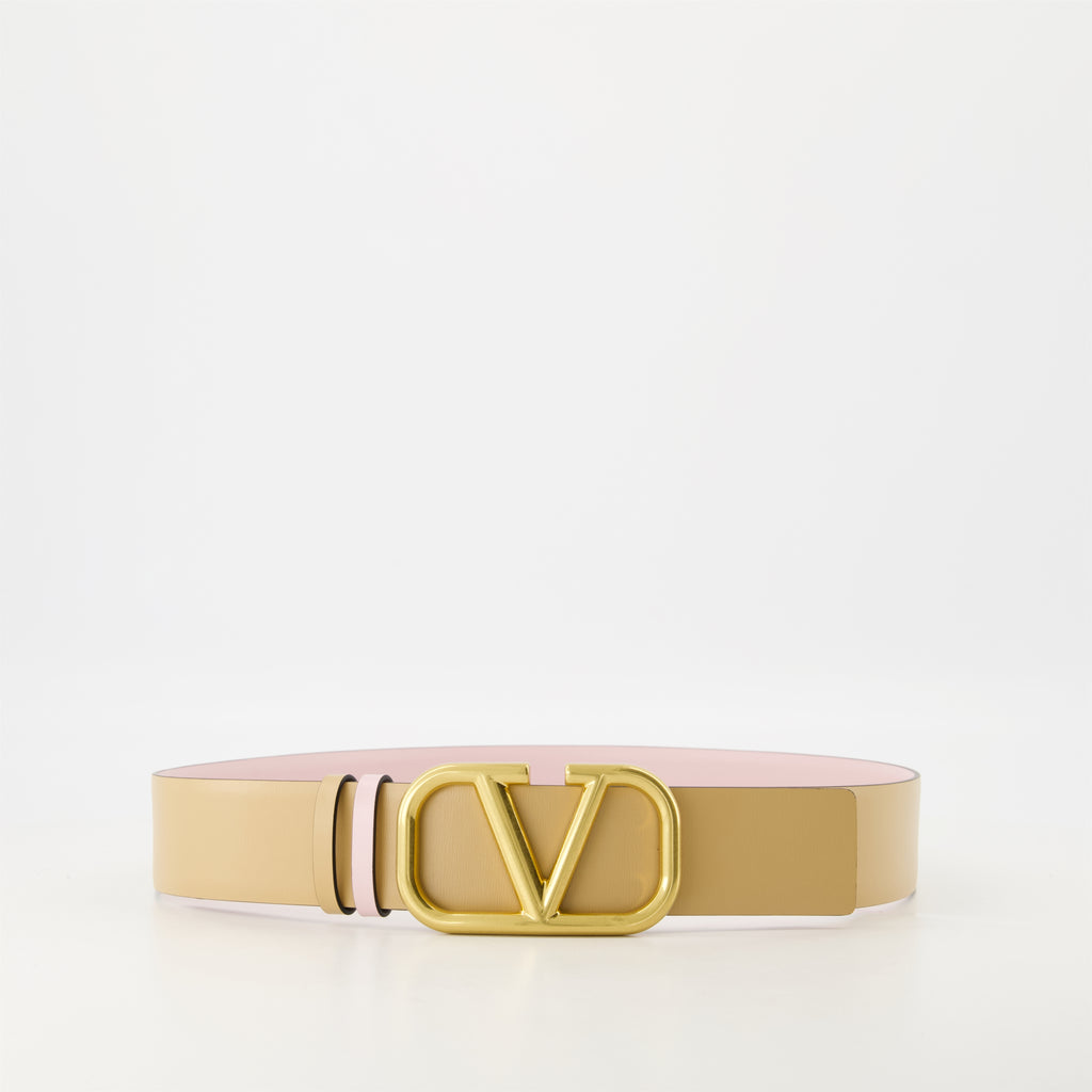 Cintos Ceinture VLogo Réversible Valentino Garavani Rosa Femme