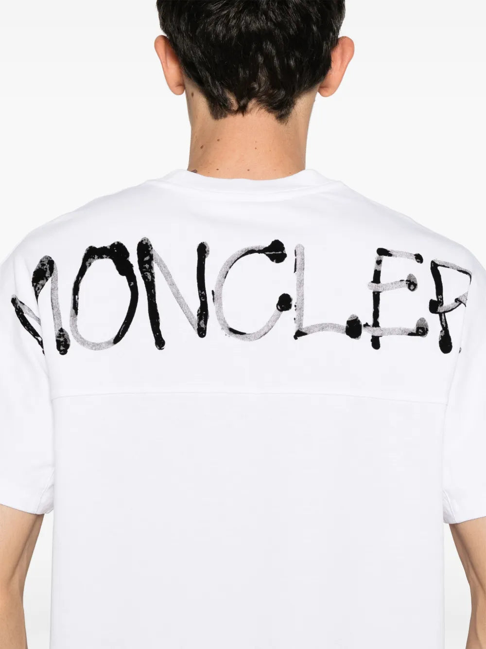 T-shirts T-shirt graffiti Moncler Blanc Homme