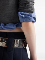 Maille Cardigan en laine Prada Gris Femme