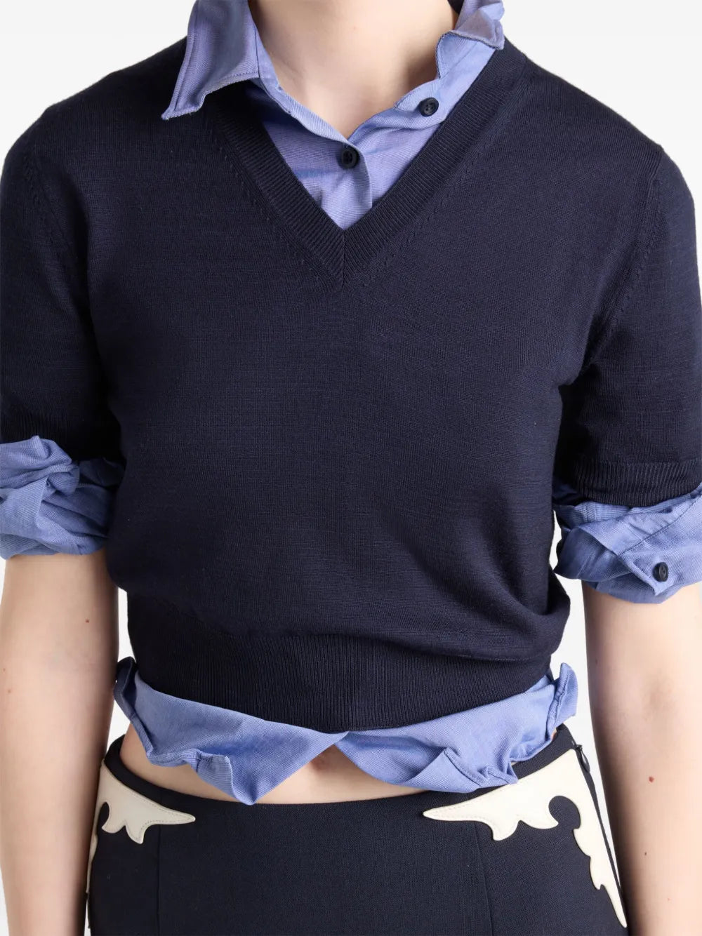 Maille Pull à manches courtes Prada Bleu foncé Femme