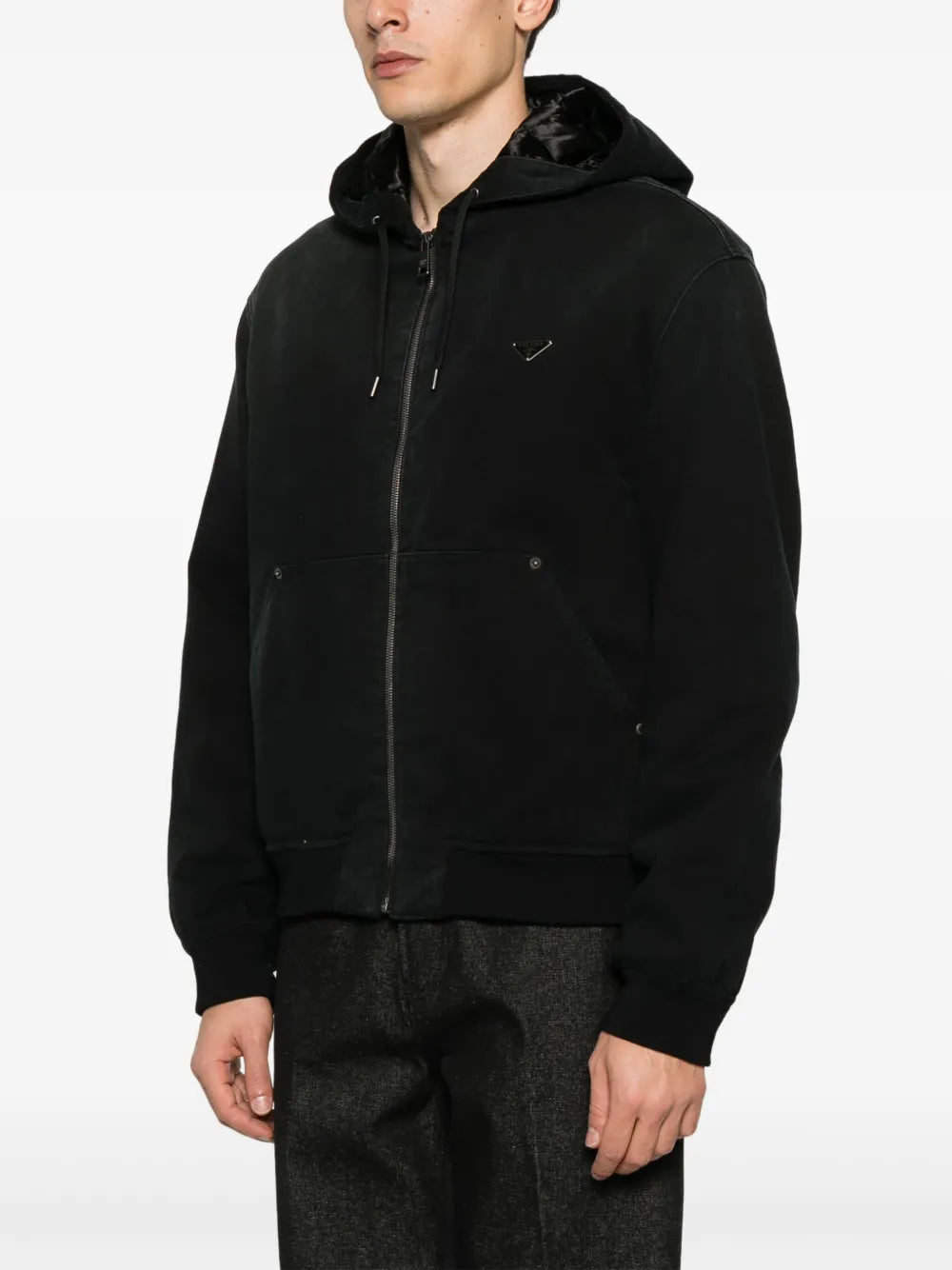 ジャケット フーデッドジャケット Prada 黒 Homme