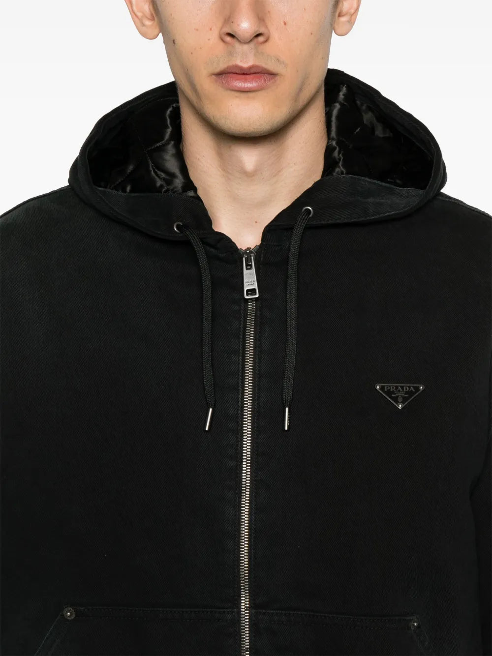 ジャケット フーデッドジャケット Prada 黒 Homme