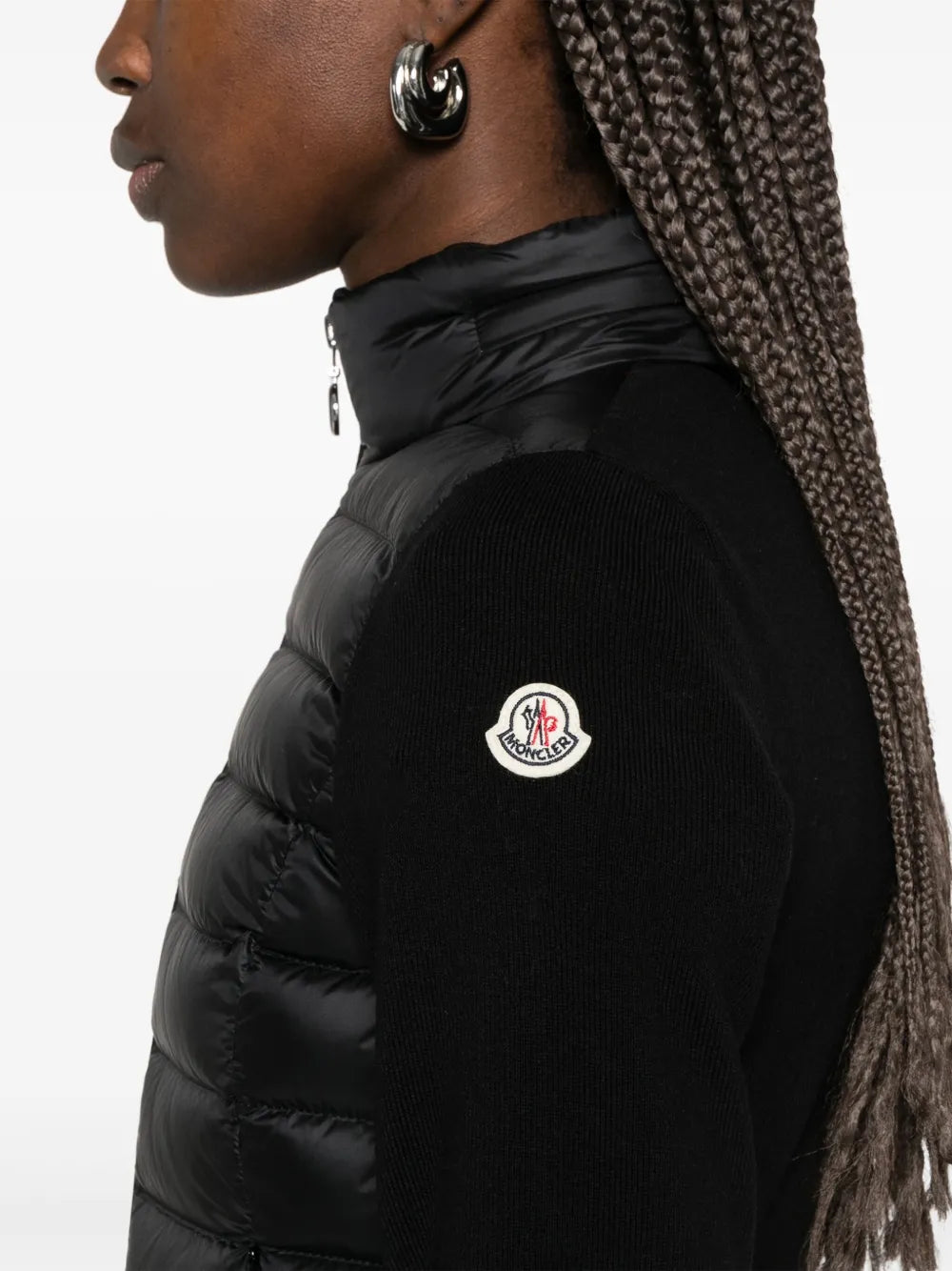 Vestes Veste bi-matière matelassée Moncler Noir Femme